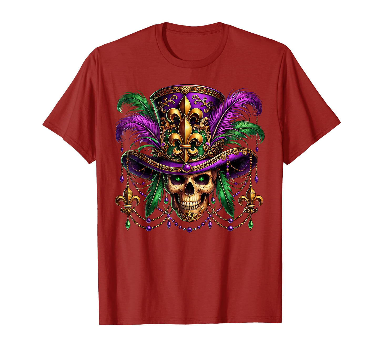 Mardi Gras Costume Sugar Skull Carnival Halloween Witch Men T-Shirt