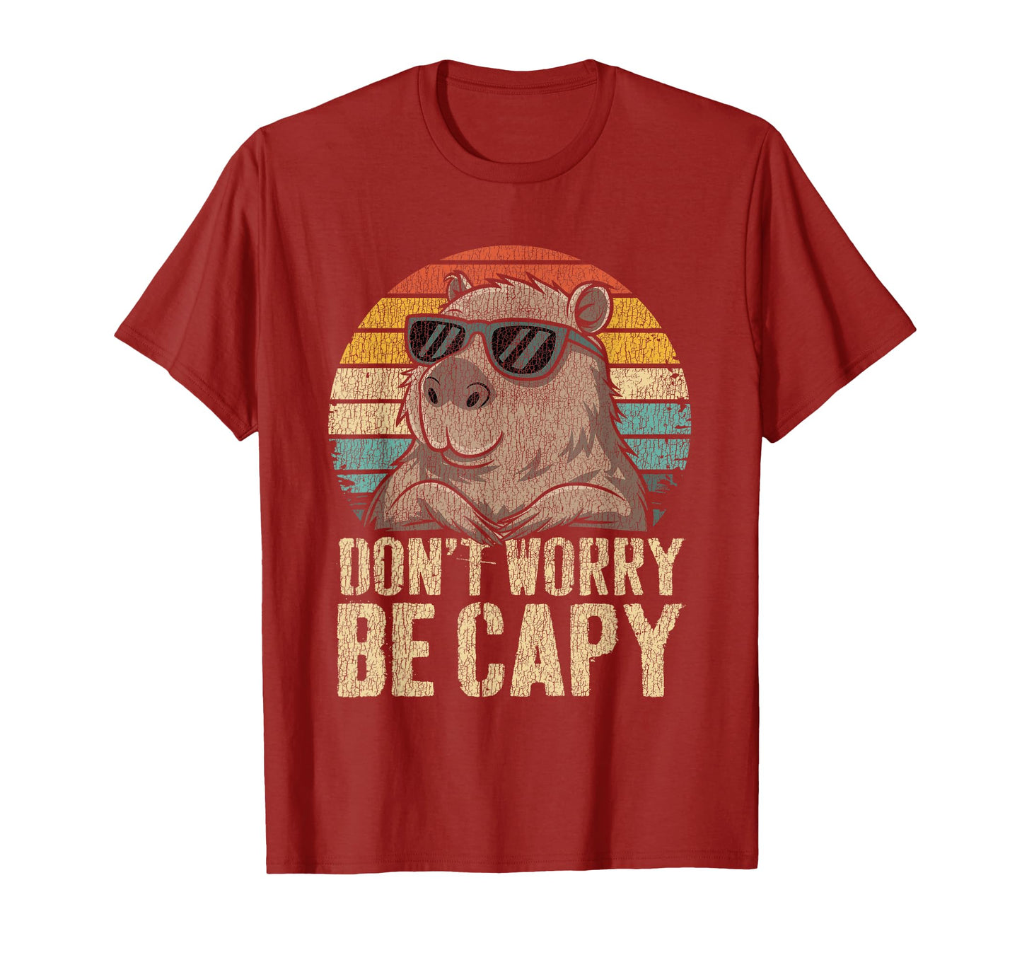 Dont Worry Be Capy Capybara Retro Men Women Boys Kids Youth T-Shirt