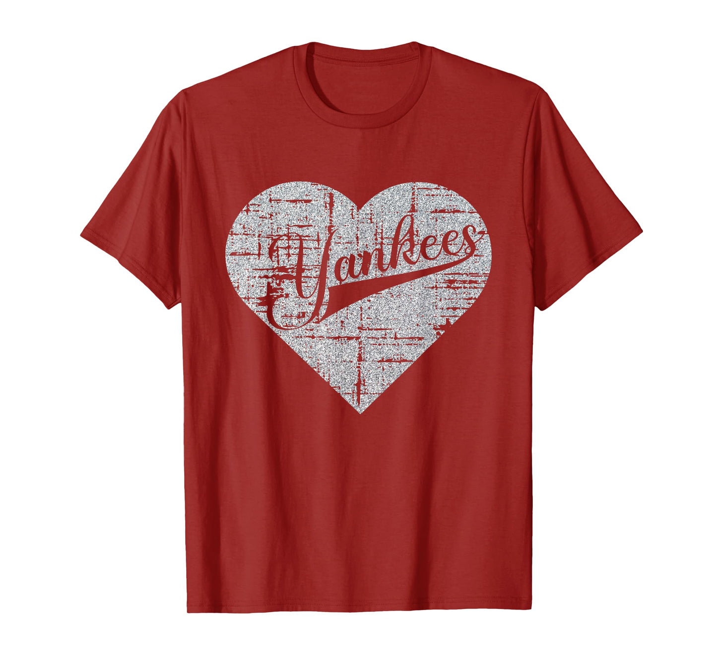 Vintage Heart Yankees I Love Yankees First Name Personalized T-Shirt