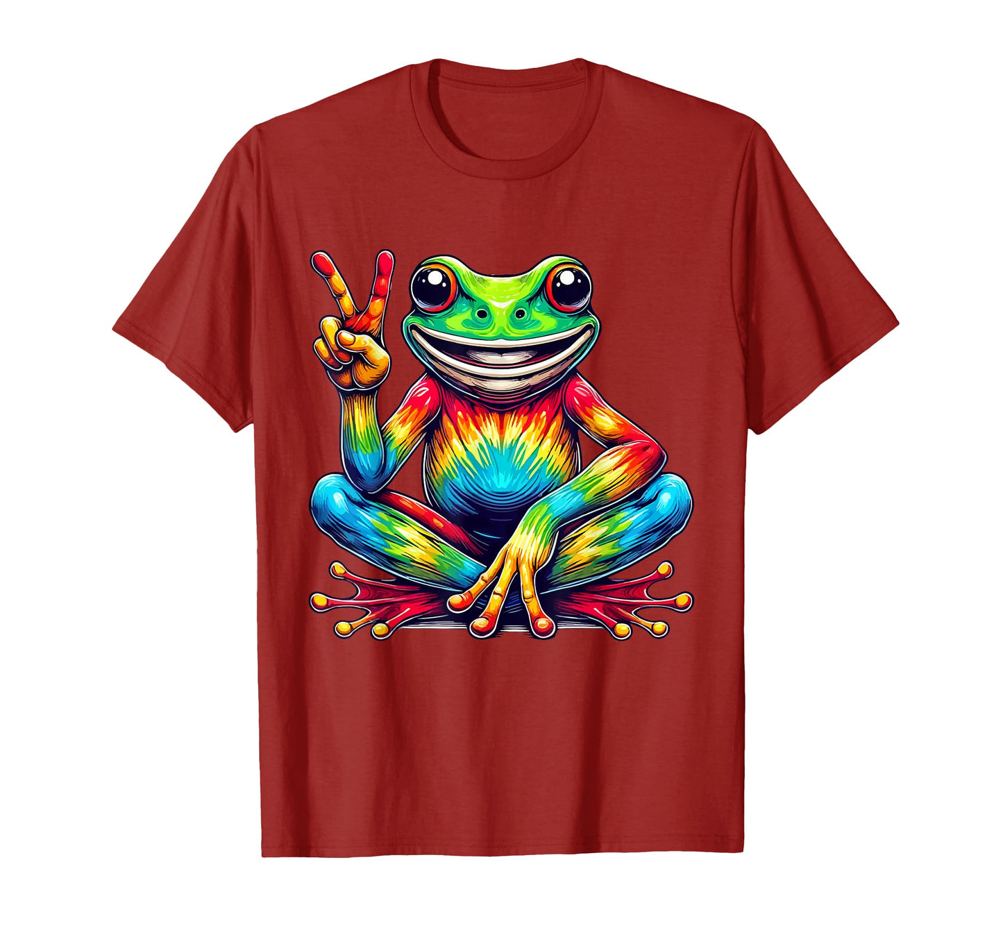 peace sign frog hippie Tie-Dye women men T-Shirt