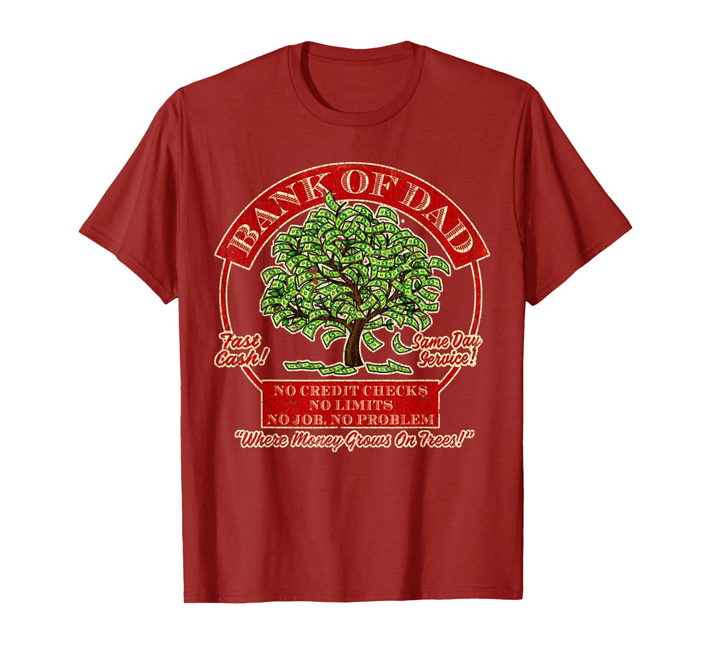 Vintage Retro Bank Of Dad Fast Cash Same Day Service T-Shirt