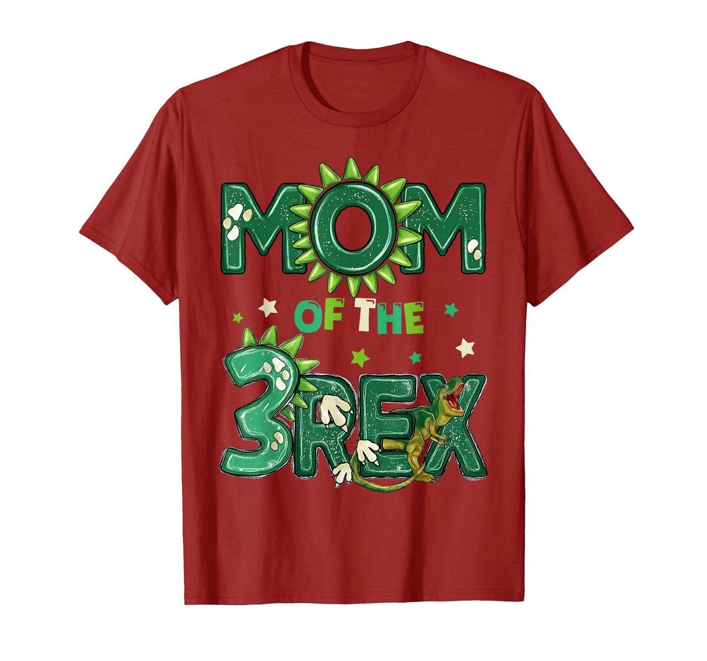 Mom Of The Three Rex Birthday Dinosaur Family Matching T-Shirt
