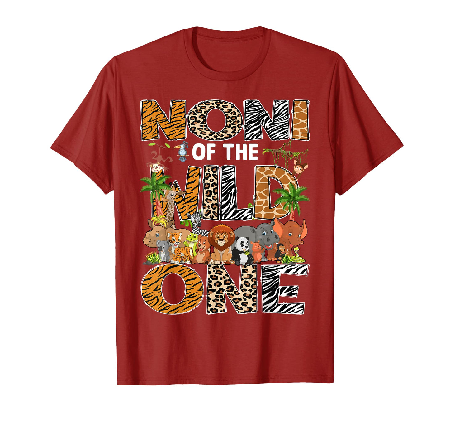 Noni Of The Wild One Safari Zoo Animal 1St Birthday T-Shirt