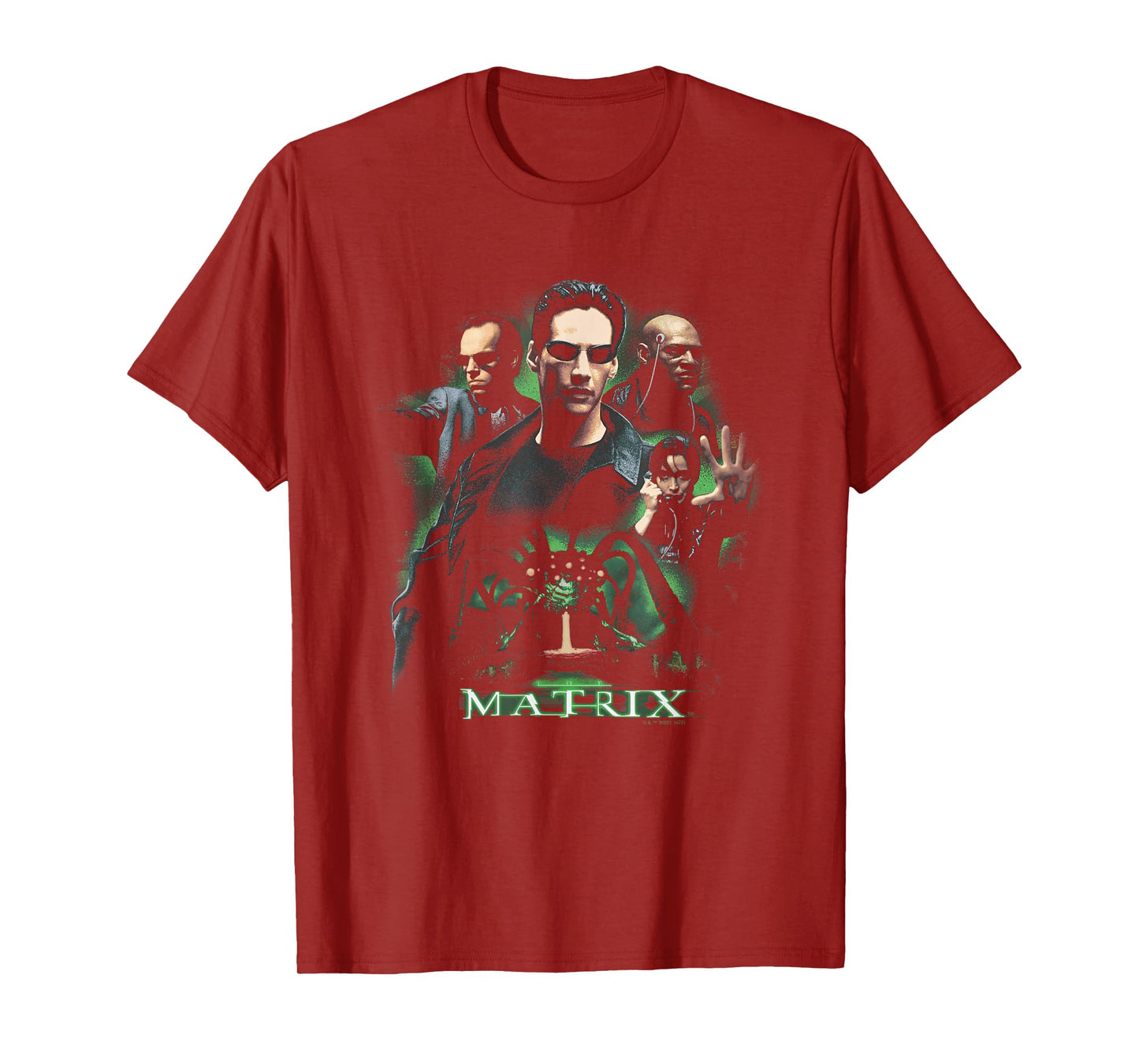 The Matrix Neo Vs. The Machines Distressed Retro Poster T-Shirt