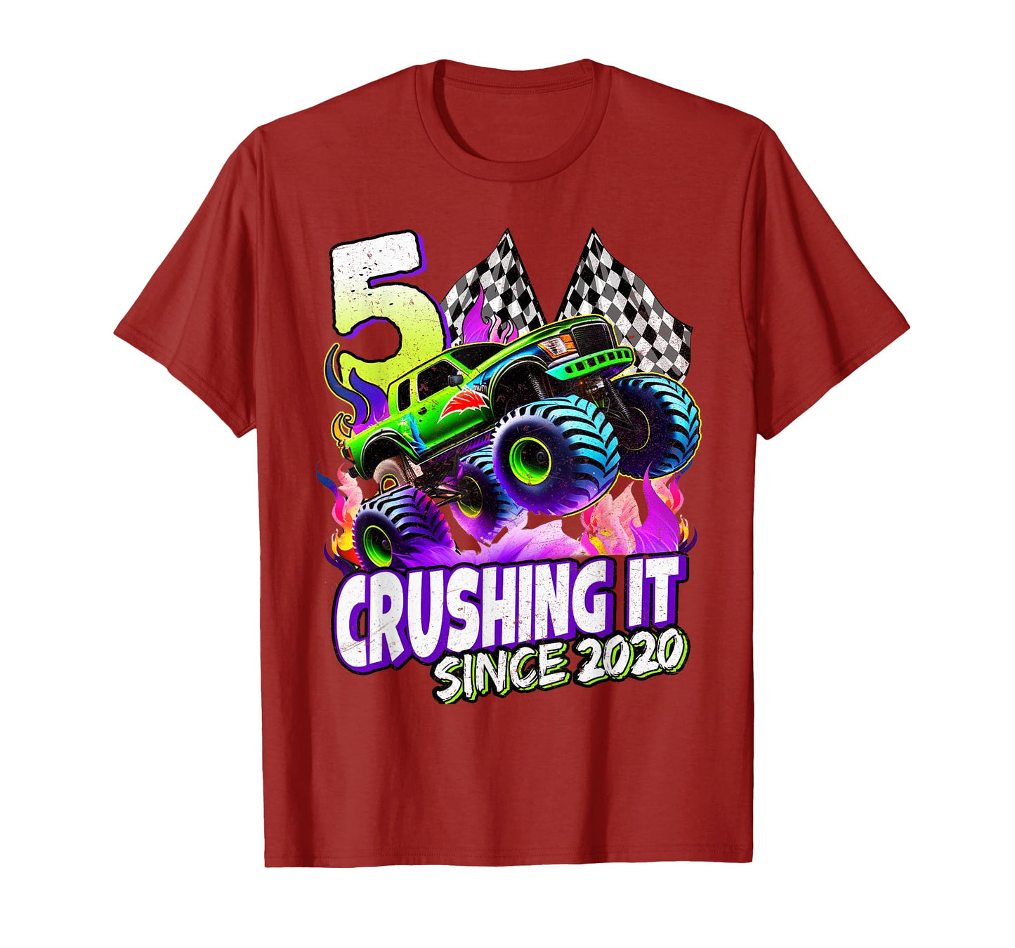 Birthday Boys Monster Truck 5 Year Old 5th Birthday Party T-Shirt