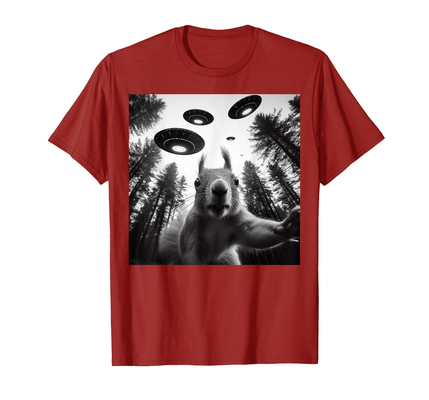 Squirrel Selfie With Alien UFO Funny Gifts For Men Women Kid T-Shirt