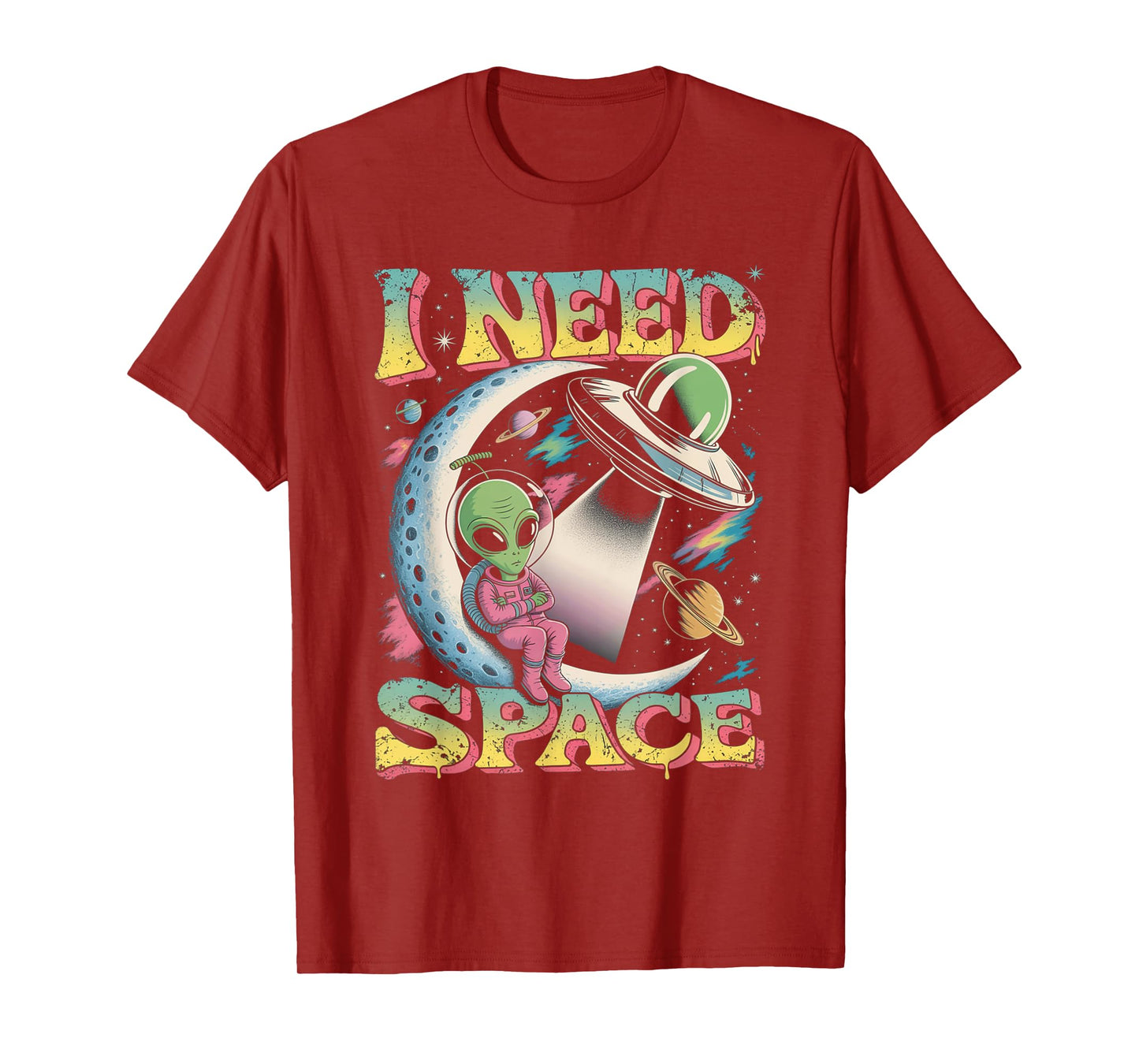 I Need Space Astronomy Alien Retro T-Shirt