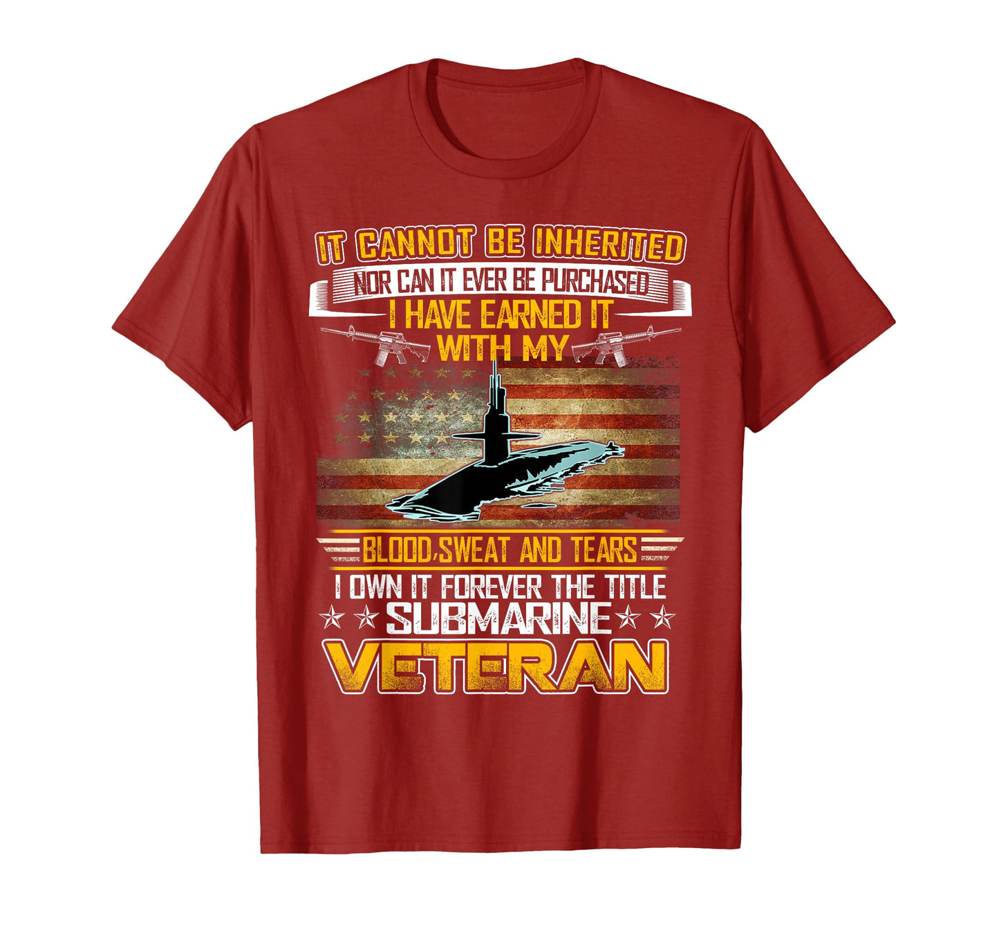 US Military Submarine US Flag Gifts For A Veteran Submariner T-Shirt