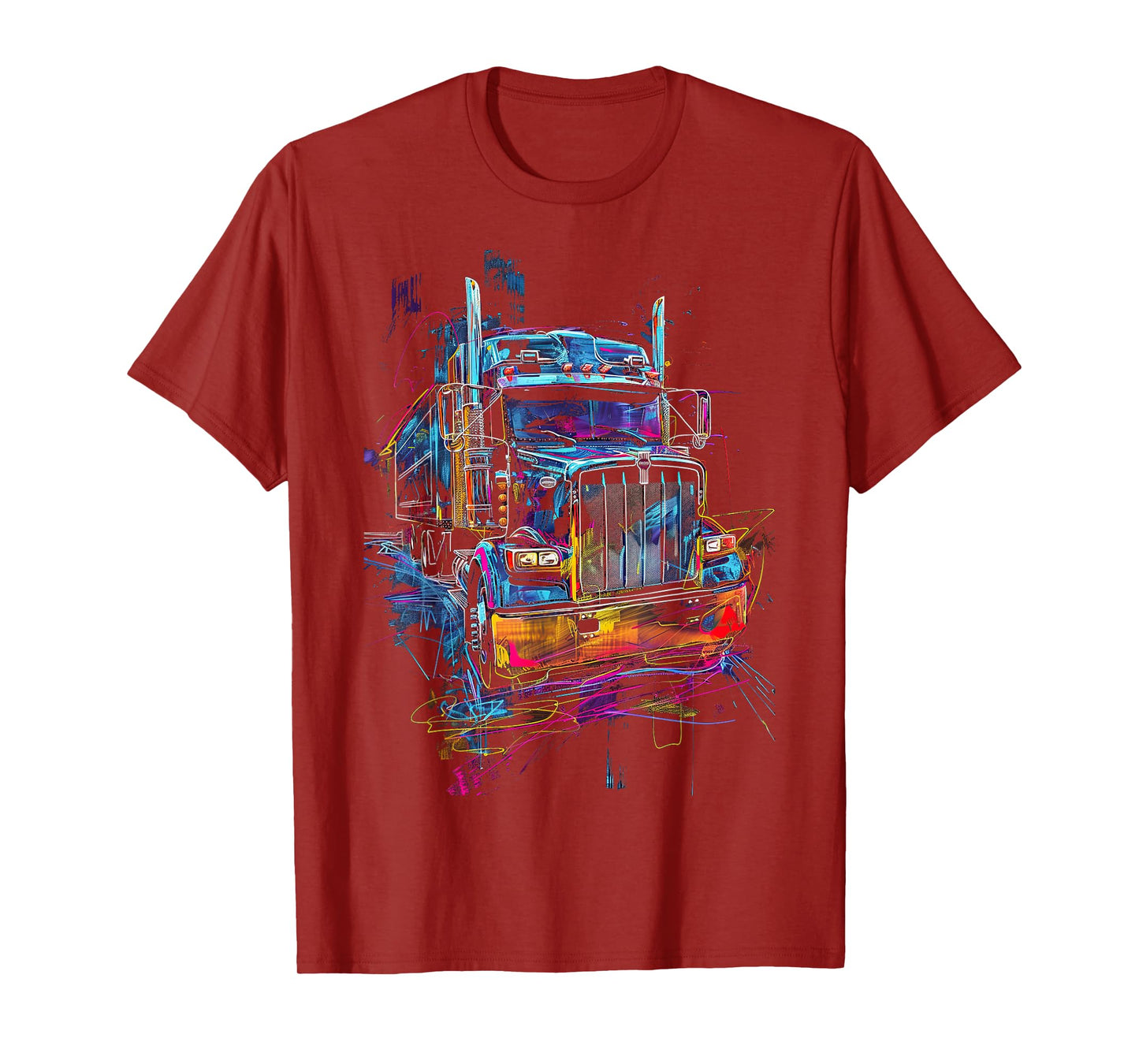 Trucker American Flag Big Rig Semi-Trailer Truck Driver T-Shirt
