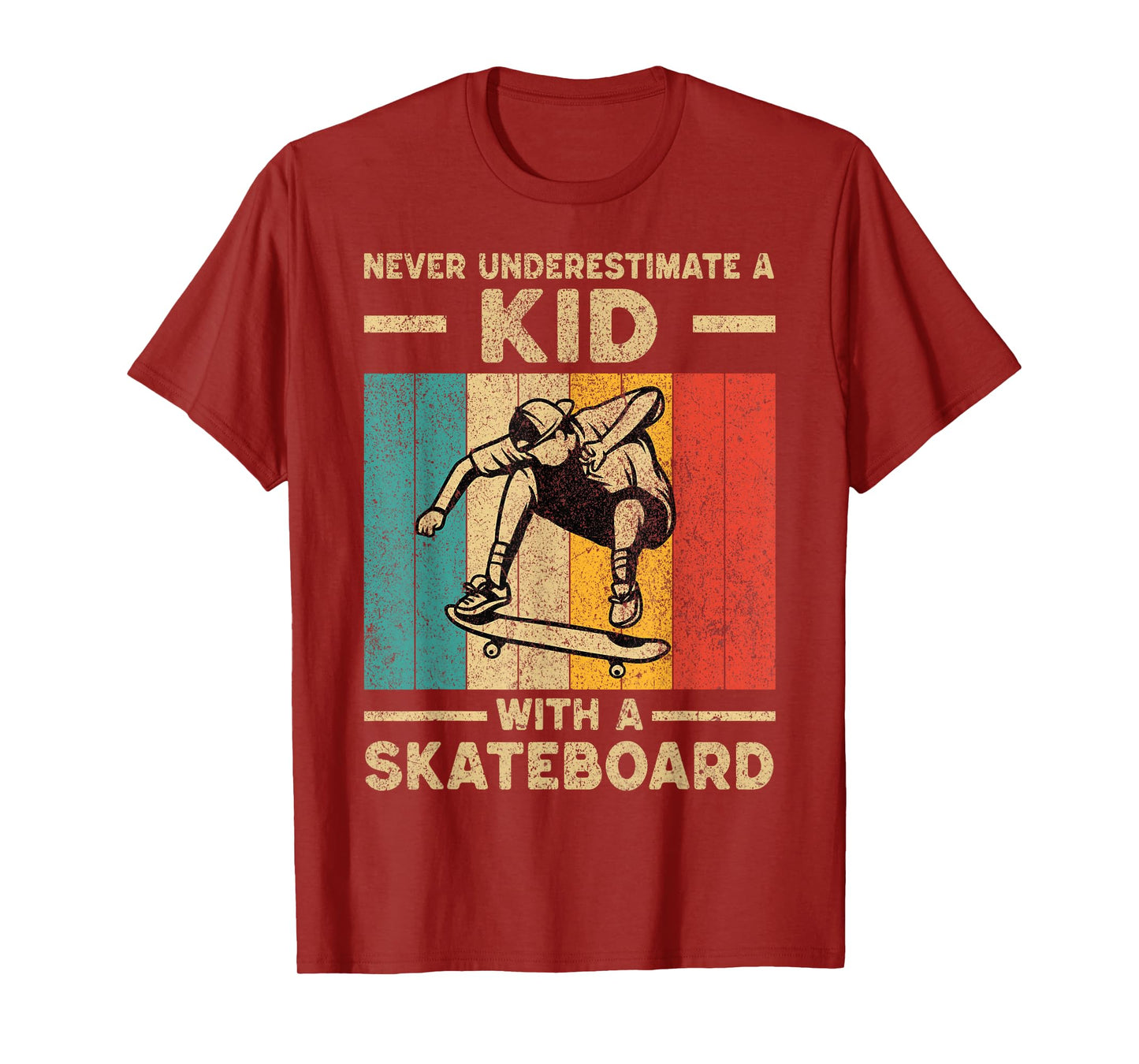 Never Underestimate A Kid With A Skateboard Skateboarding T-Shirt
