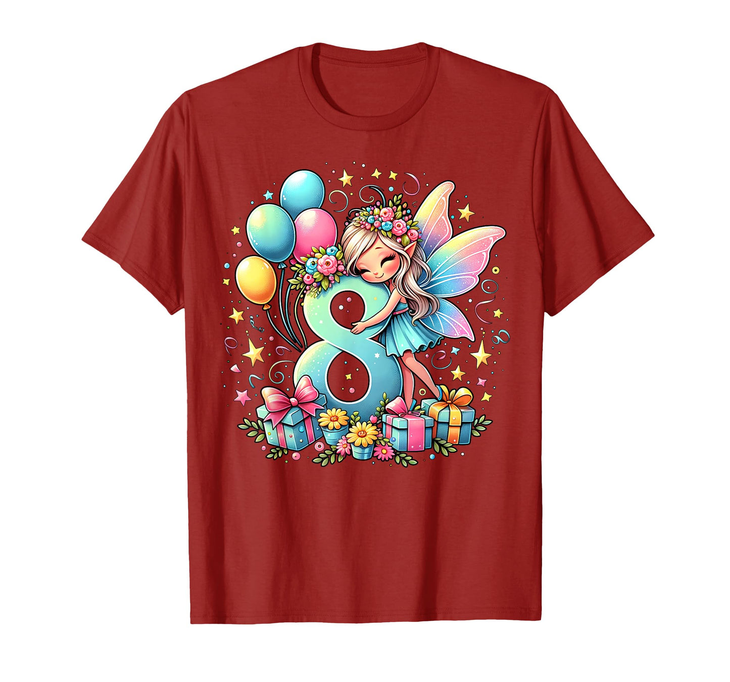 Kids Fairy Theme eighth Bday Party 8th Fairy Birthday T-Shirt