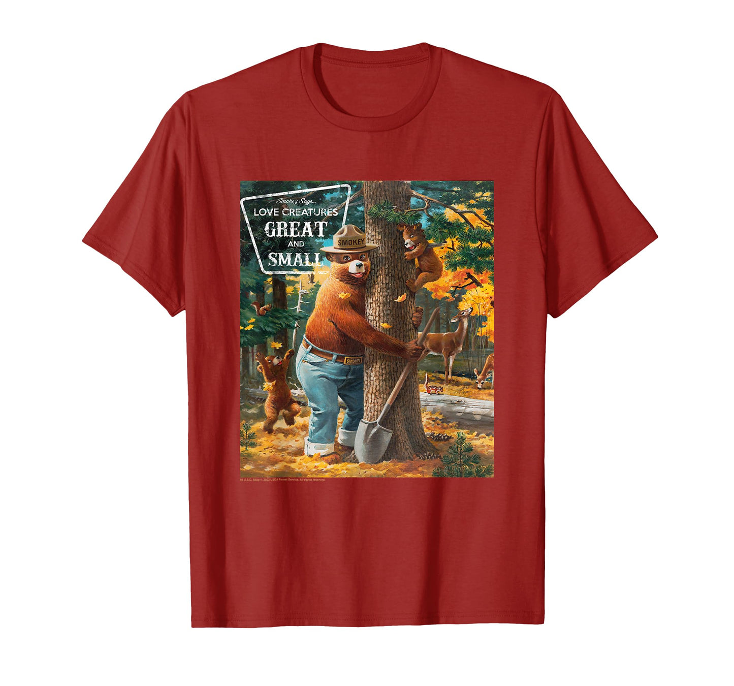 Smokey Bear Love Creatures Great And Small Tree Hug T-Shirt