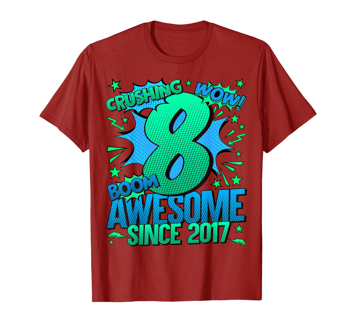 8 Year Old Gifts For Boys 8th Birthday Boy 8 Year Old Boy T-Shirt