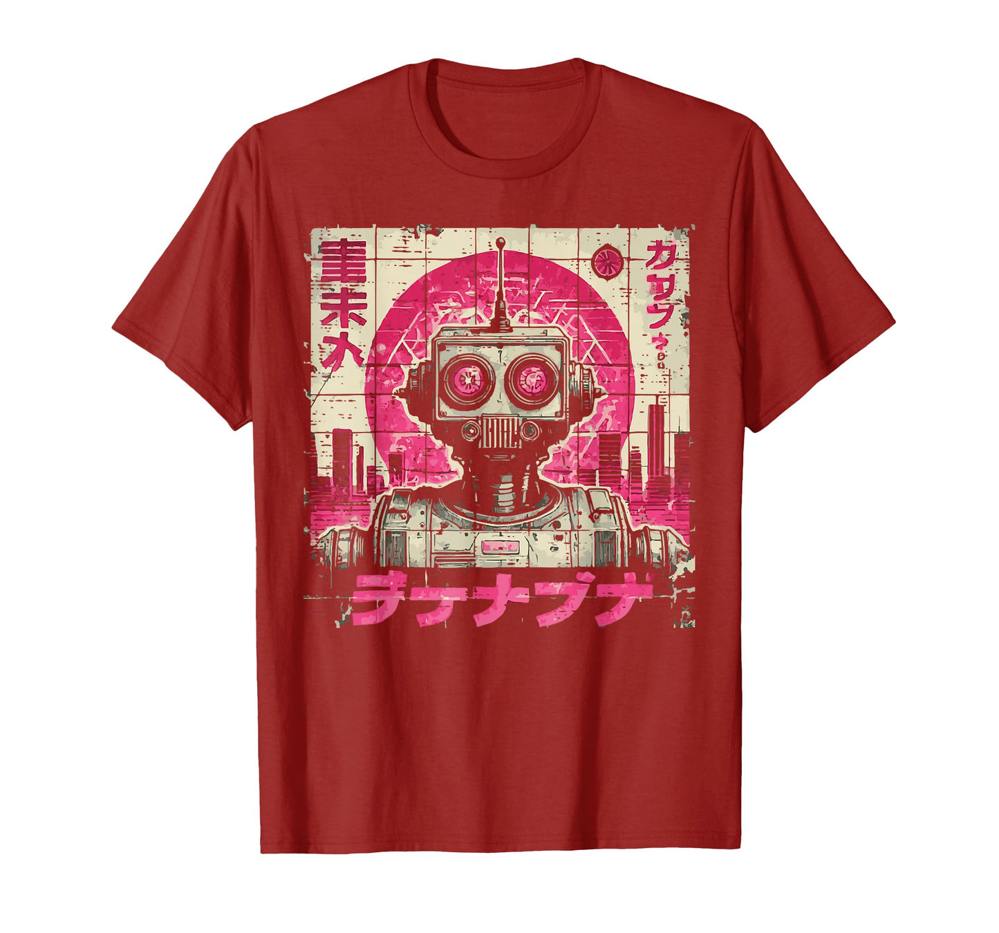 Japanese Pink Robot Vintage Poster Art Girls Kids Women T-Shirt