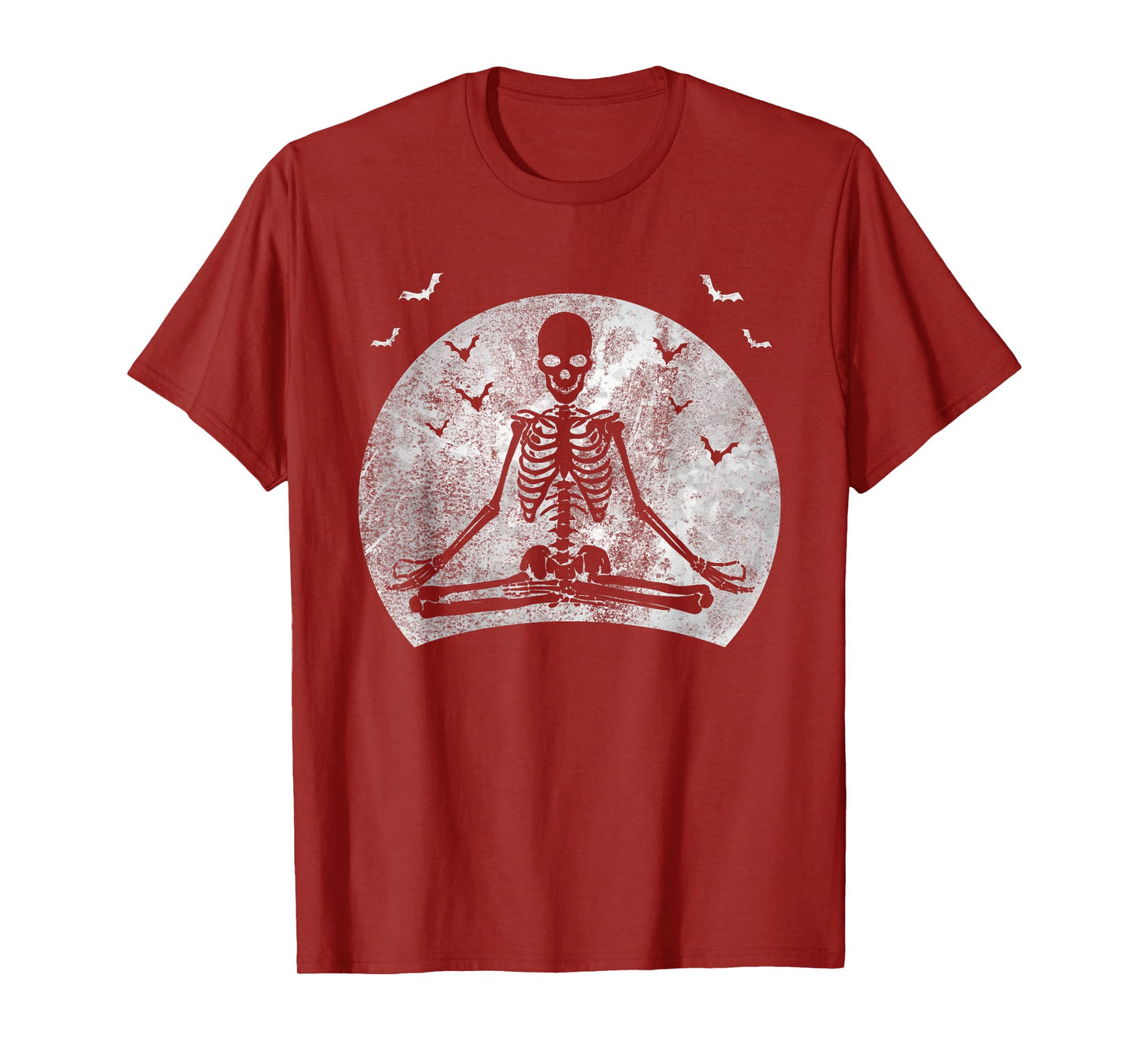 Meditating Skeleton Yoga Lover Halloween Moon Costume T-Shirt