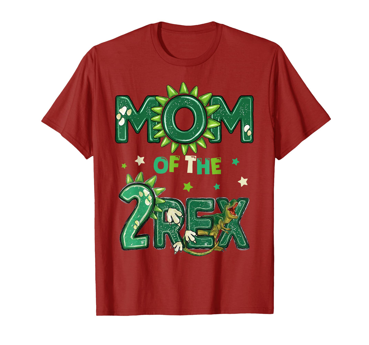 Mom Of The Two Rex Birthday Dinosaur Family Matching T-Shirt