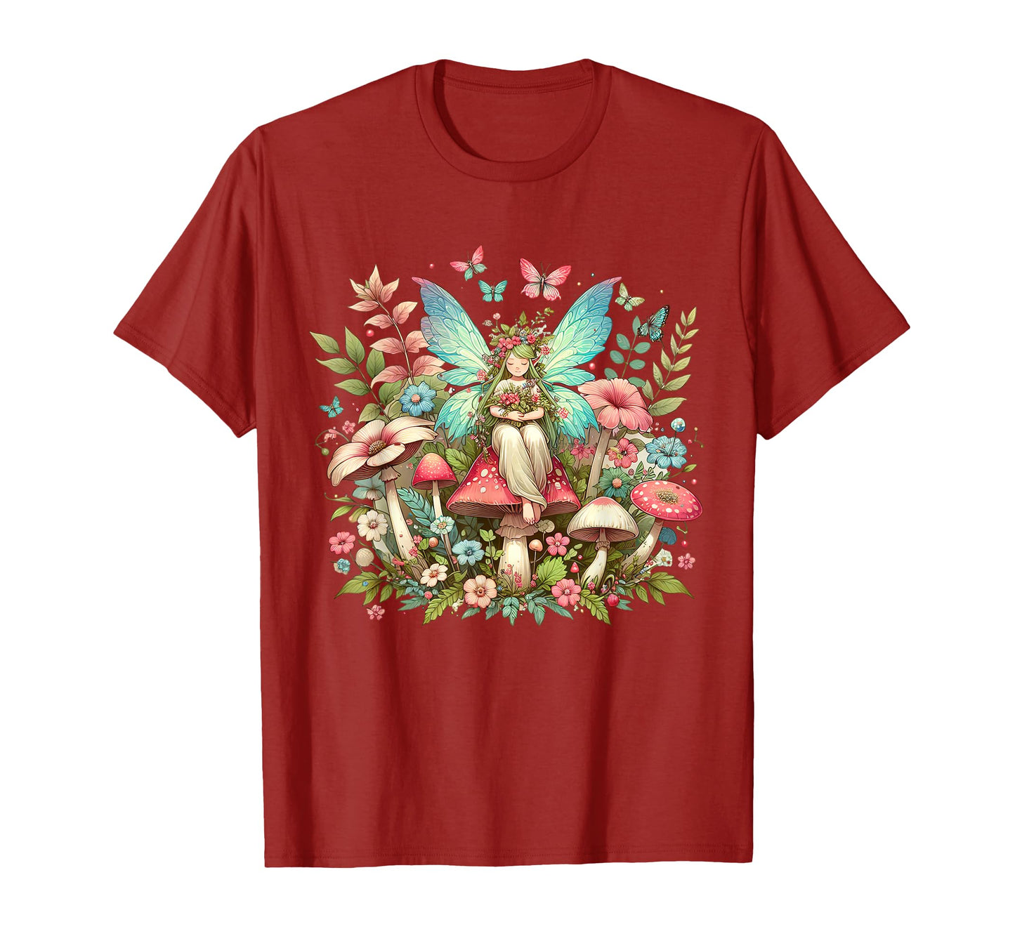 Enchanted Forest Fairy Fantasy Mystical Butterfly & Floral T-Shirt