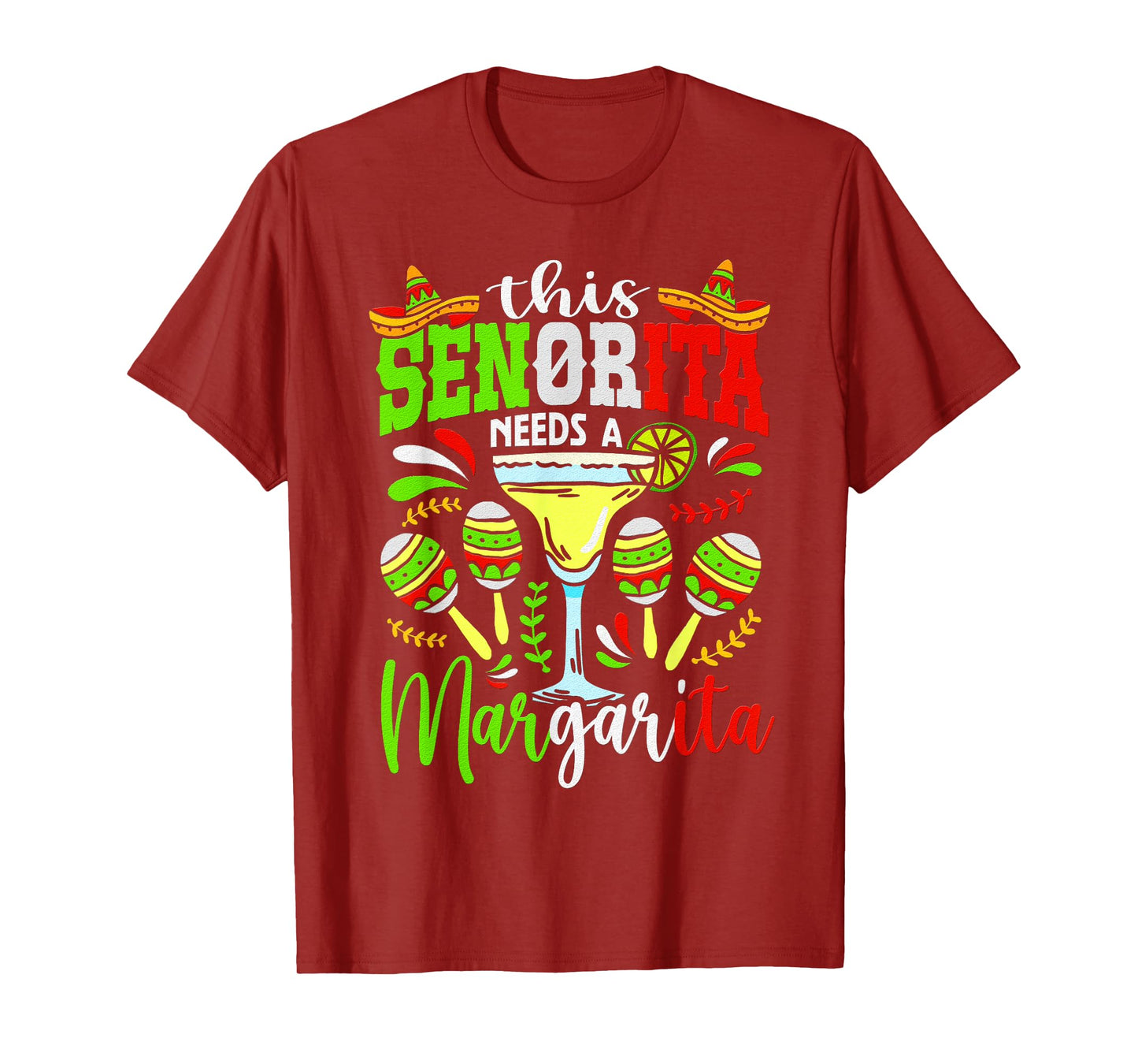 This Señorita Needs A Margarita Mexico Cinco De Mayo T-Shirt