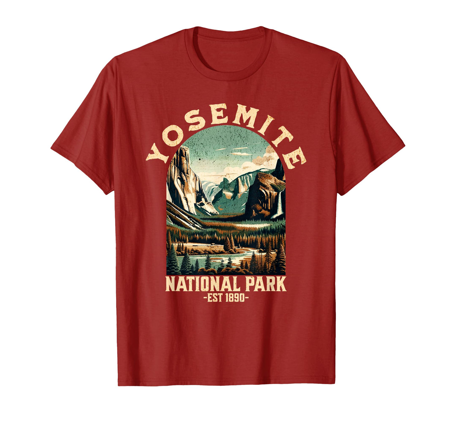 Retro Yosemite National Park USA Vintage Hiking T-Shirt