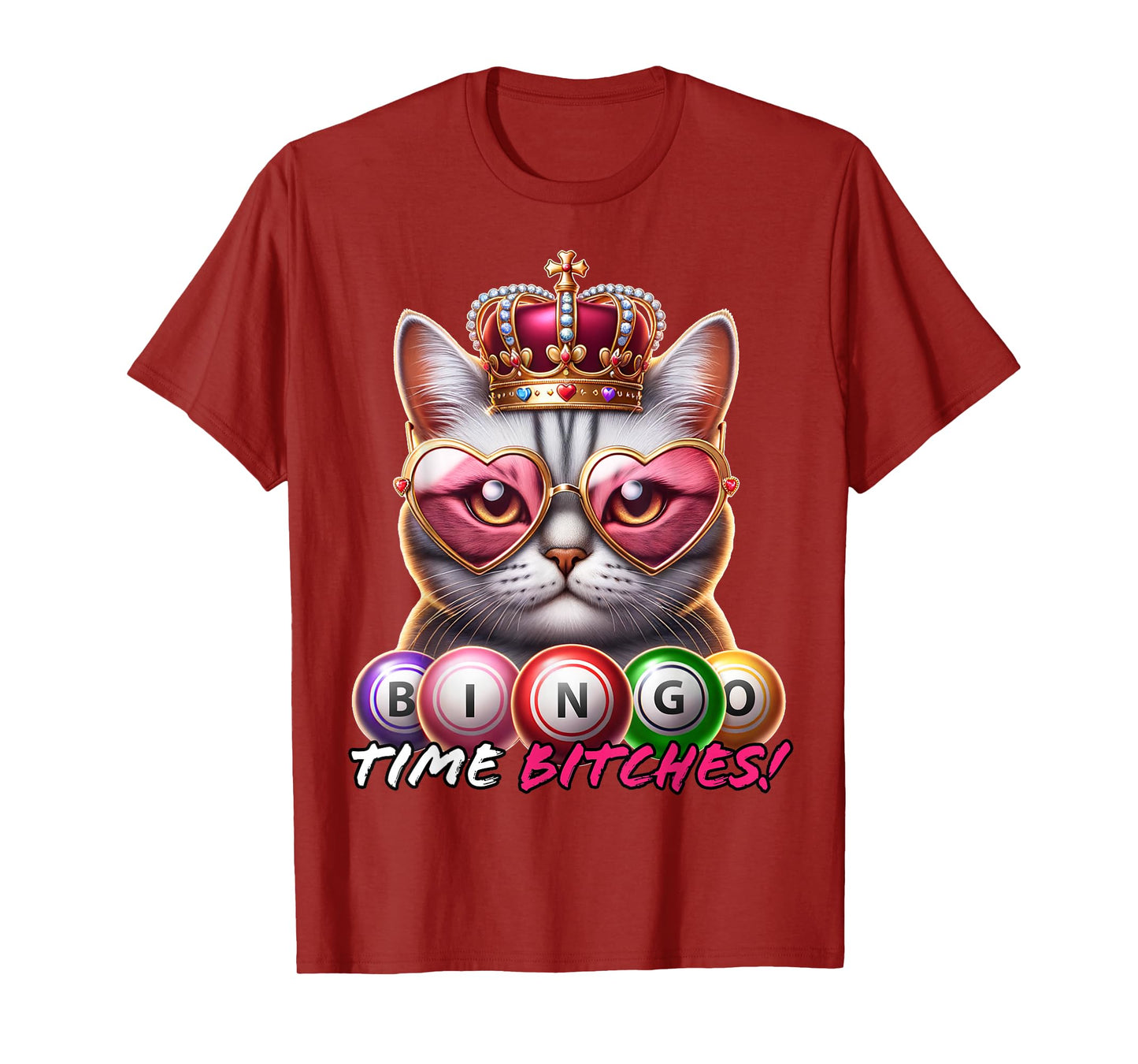 Funny Bingo Gifts for Women Men Bingo Time Bitches Black Cartoon Graphic Modern T-Shirt