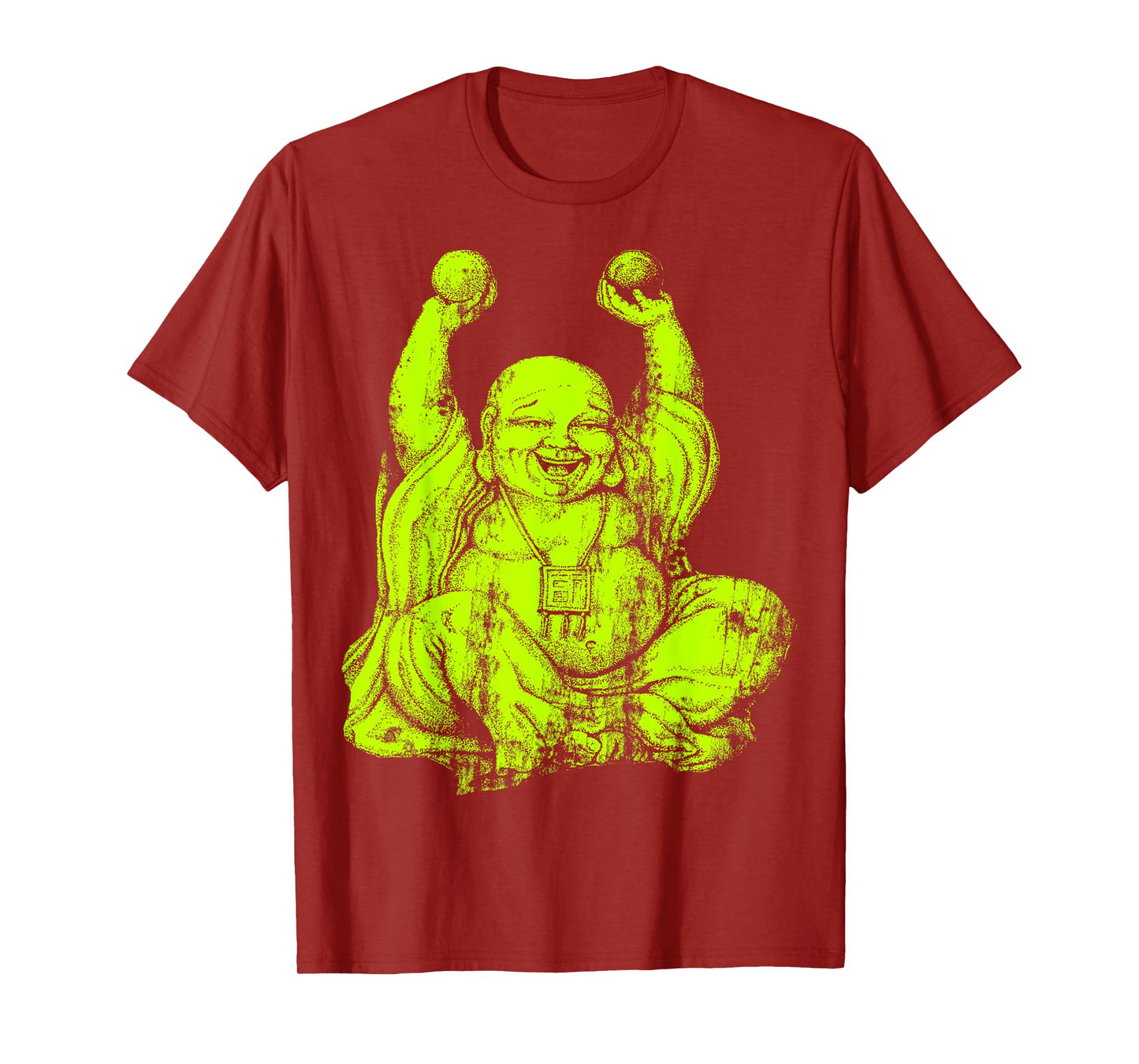 Neon Green Laughing Buddha Yoga T-Shirt