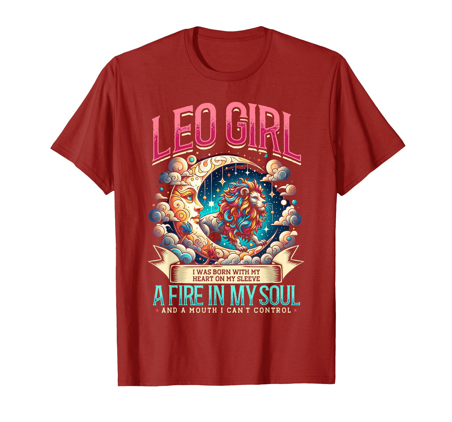 Leo Zodiac Sign Moon Astrology Star Sign, Leo Girl T-Shirt