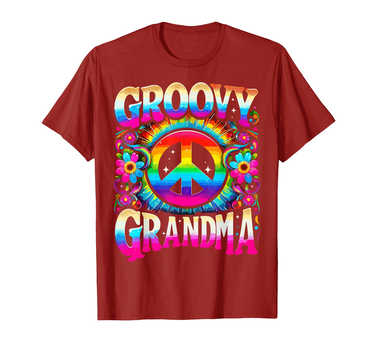 Hippie Tie Dye Peace Sign Groovy Grandma T-Shirt