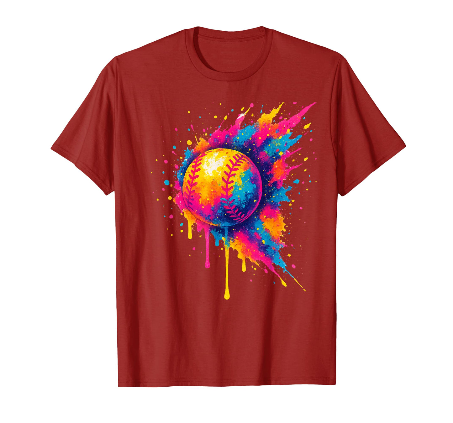 Colorful Splash Baseball Ball Graffiti for Youth & Boys T-Shirt