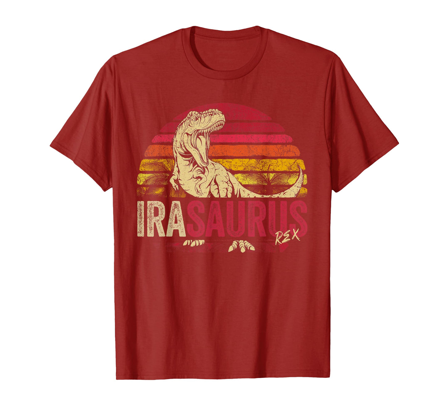 Ira Saurus Funny Personalized Dinosaur T Rex Boys Name T-Shirt