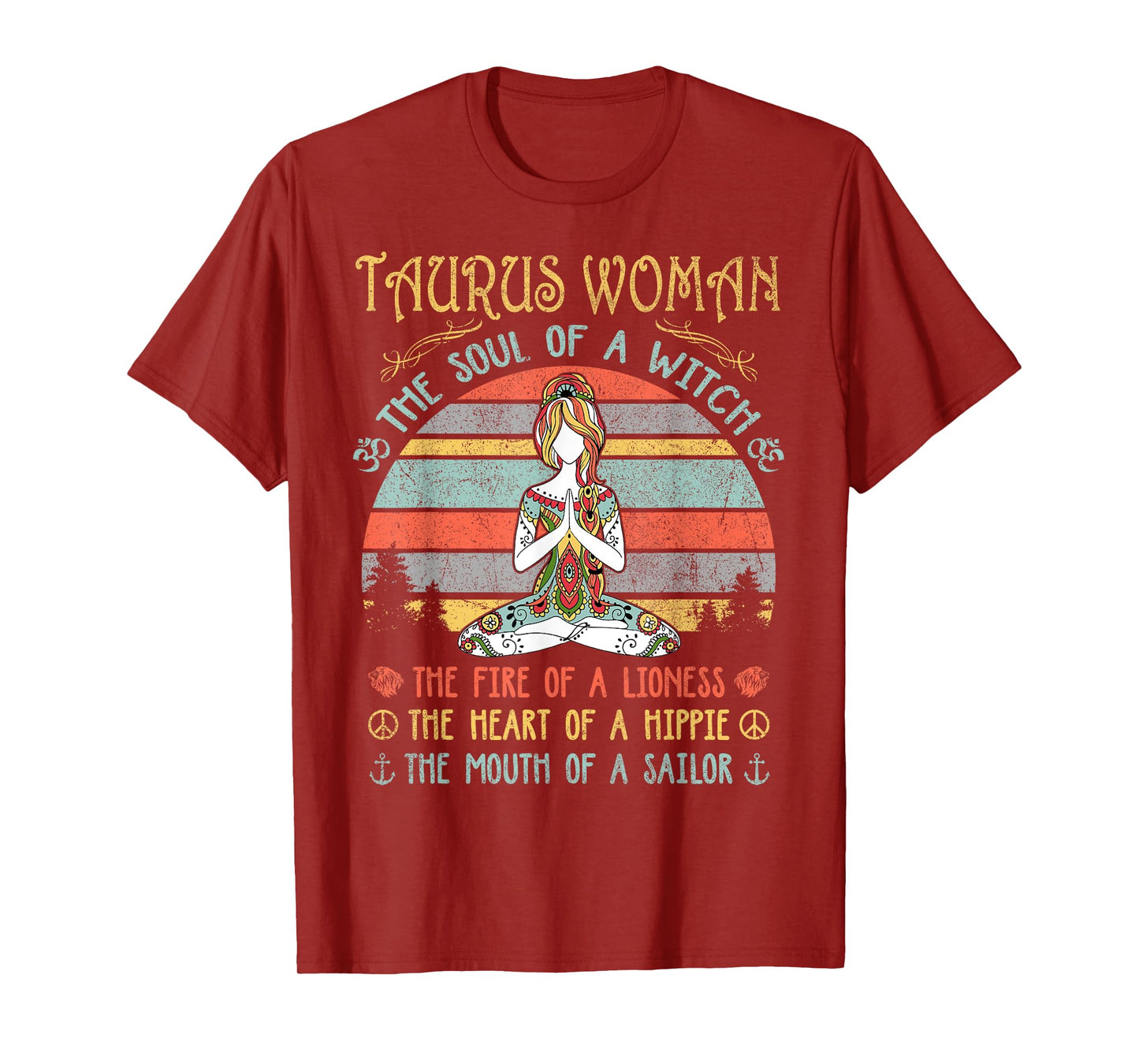 Taurus Woman The Soul Of A Witch Vintage Birthday T-Shirt
