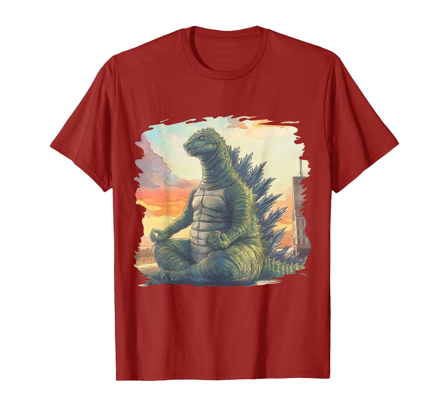 Kaiju Meditating Meditation Yoga Japanese Anime T-Shirt