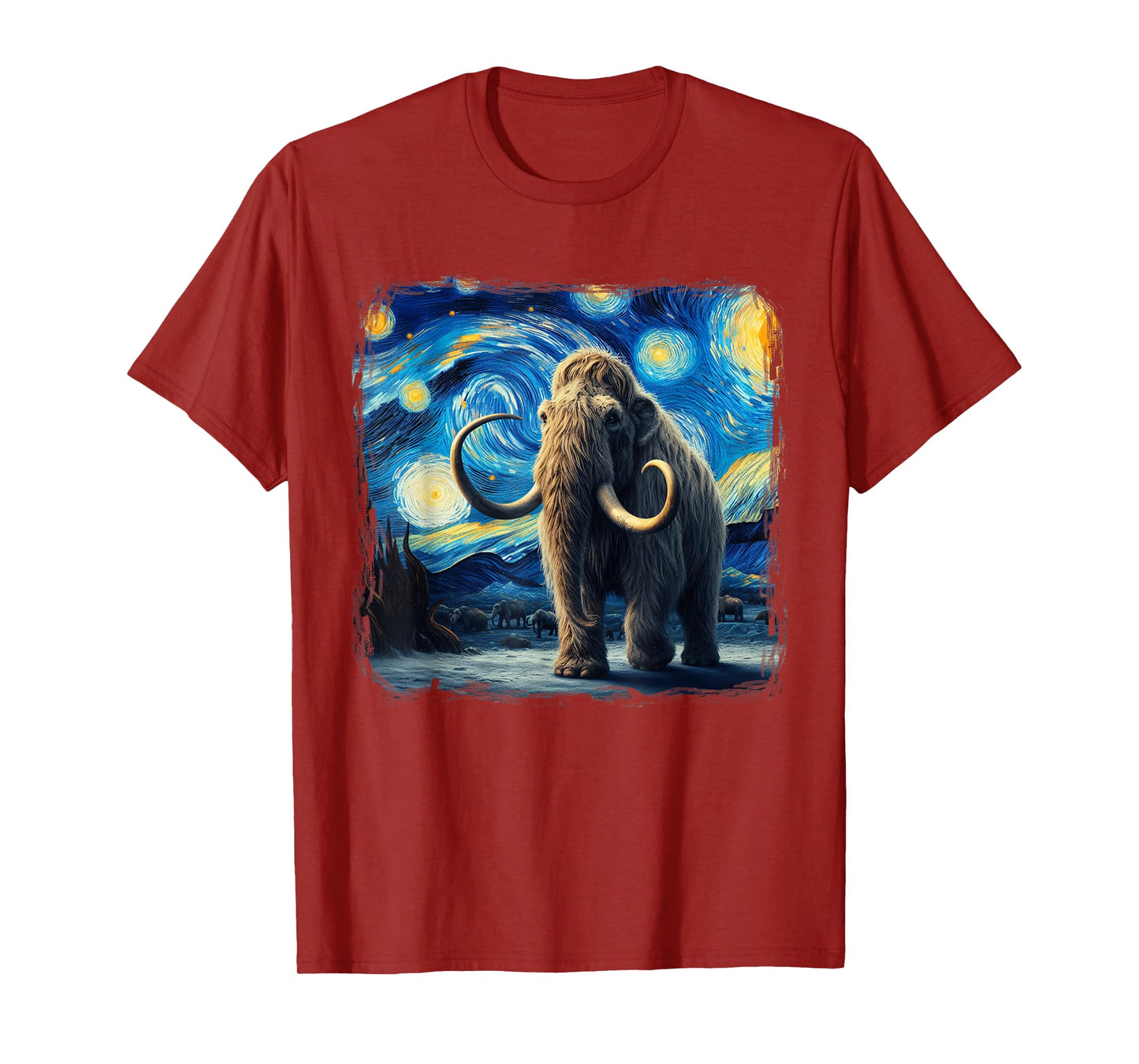 Woolly Mammoth Starry Night Funny Woolly Mammoth T-Shirt