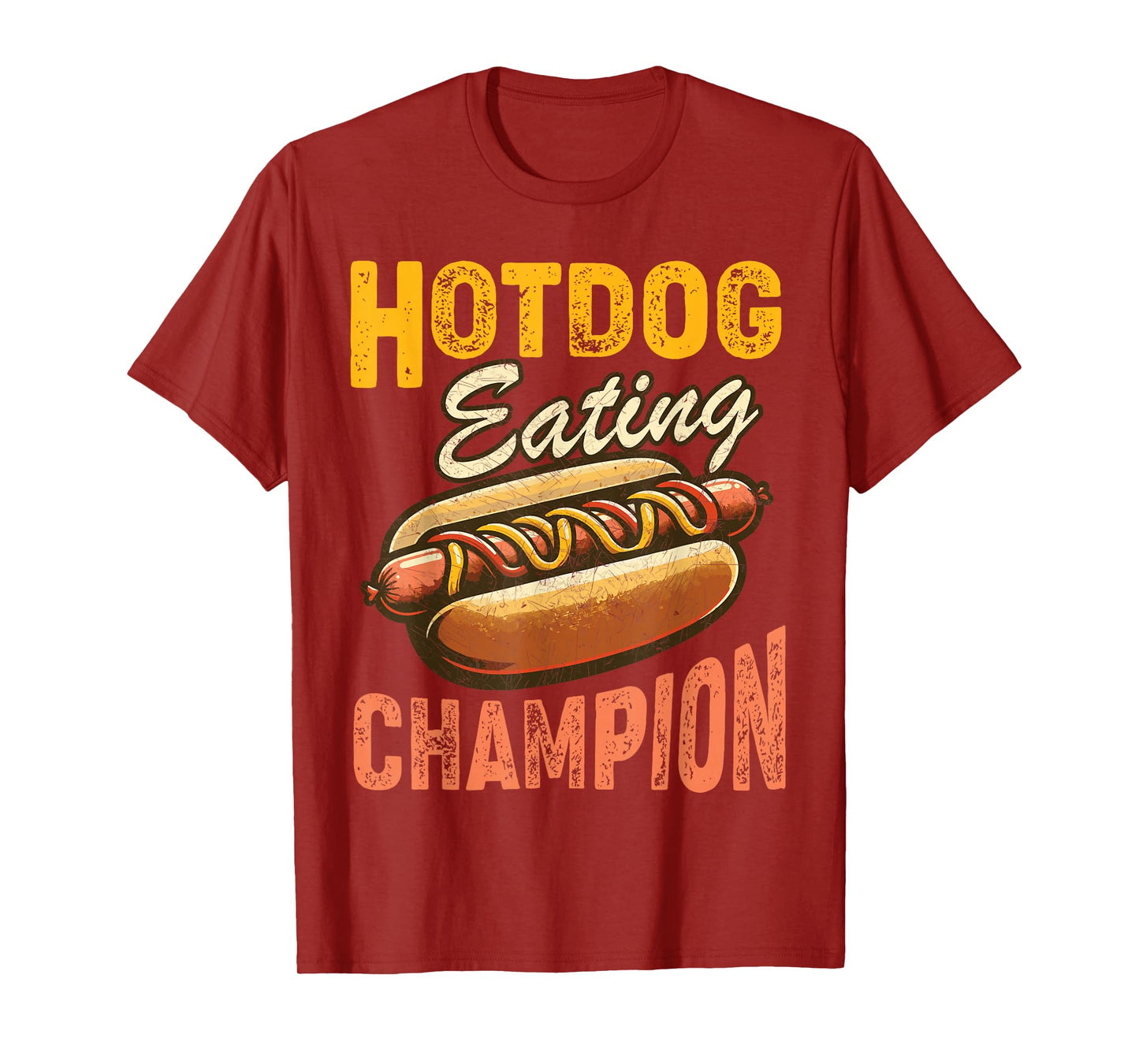 Funny Hotdog Eating Champion Estate Fair Retro Food Contest T-Shirt