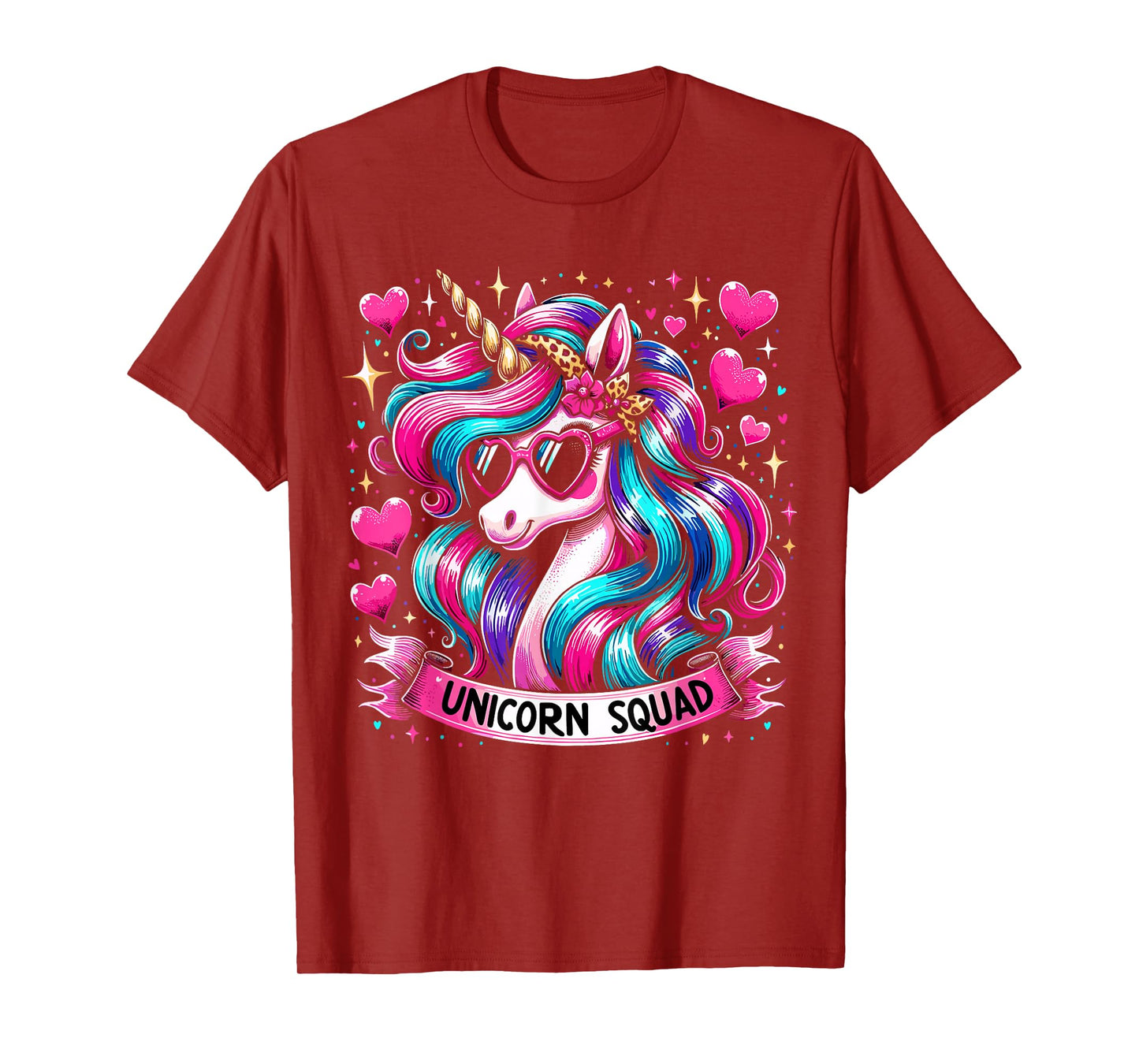 Unicorn Squad Unicorn with leopard Bandana T-Shirt