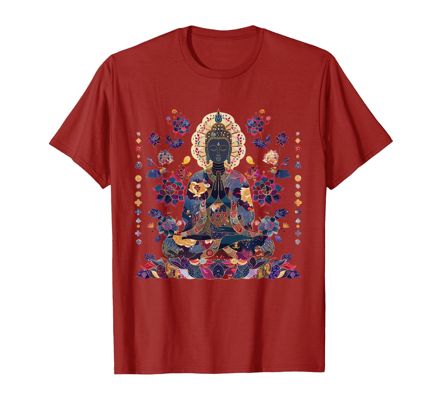 Buddha Vintage Flowers Zen Buddhism Spiritual Art Buddhist T-Shirt