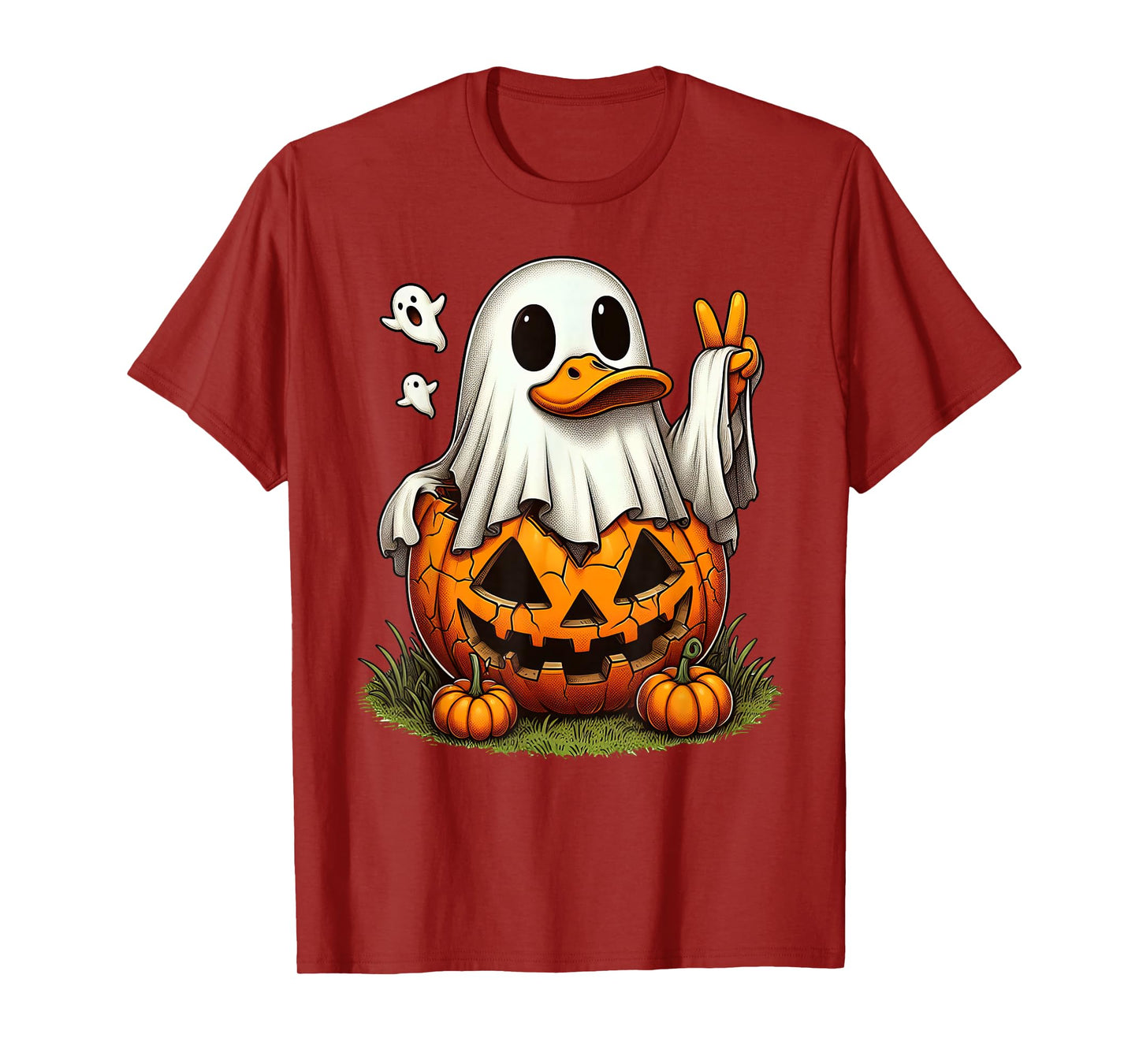 Funny Duck Boo Halloween Ghost Womens Mens Kids T-Shirt