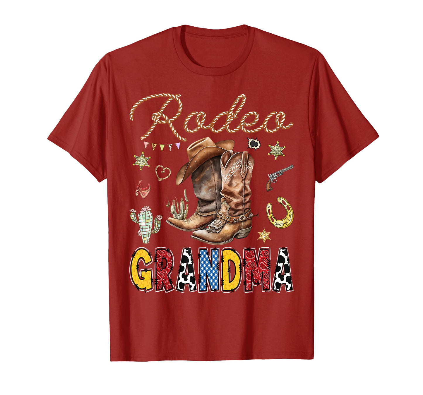 Rodeo Grandma Western Cowboy Birthday Matching Family T-Shirt
