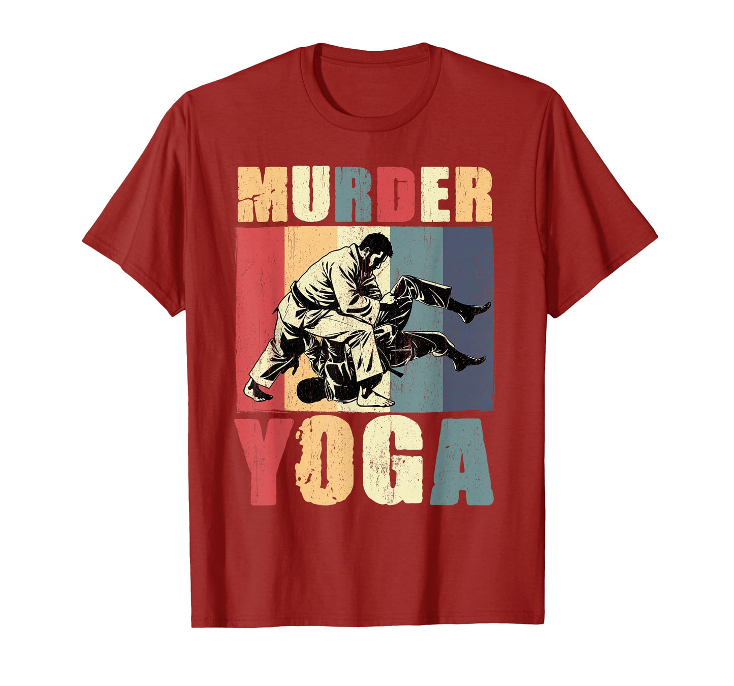 Retro Brazilian Jiu Jitsu Murder Yoga Funny BJJ Martial Arts T-Shirt