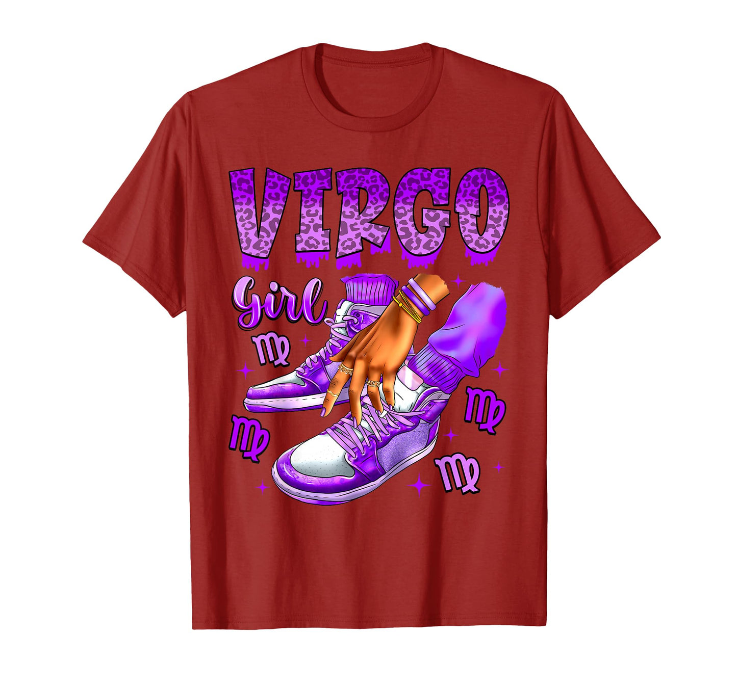 Virgo Girl Birthday Black Women Sneakers Zodiac Sign T-Shirt