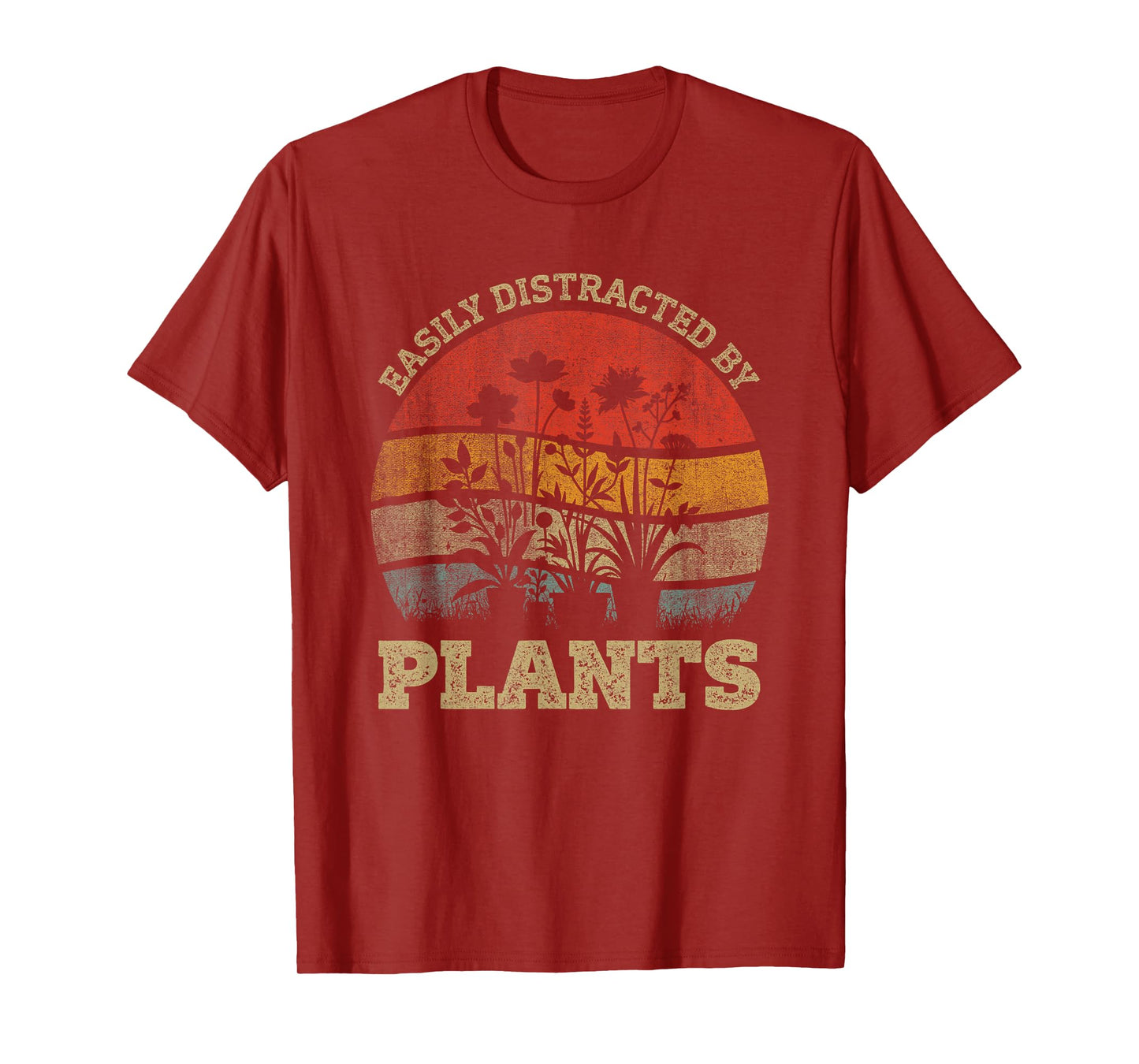 Retro Vintage Easily Distracted By Plants For Plants Lover T-Shirt