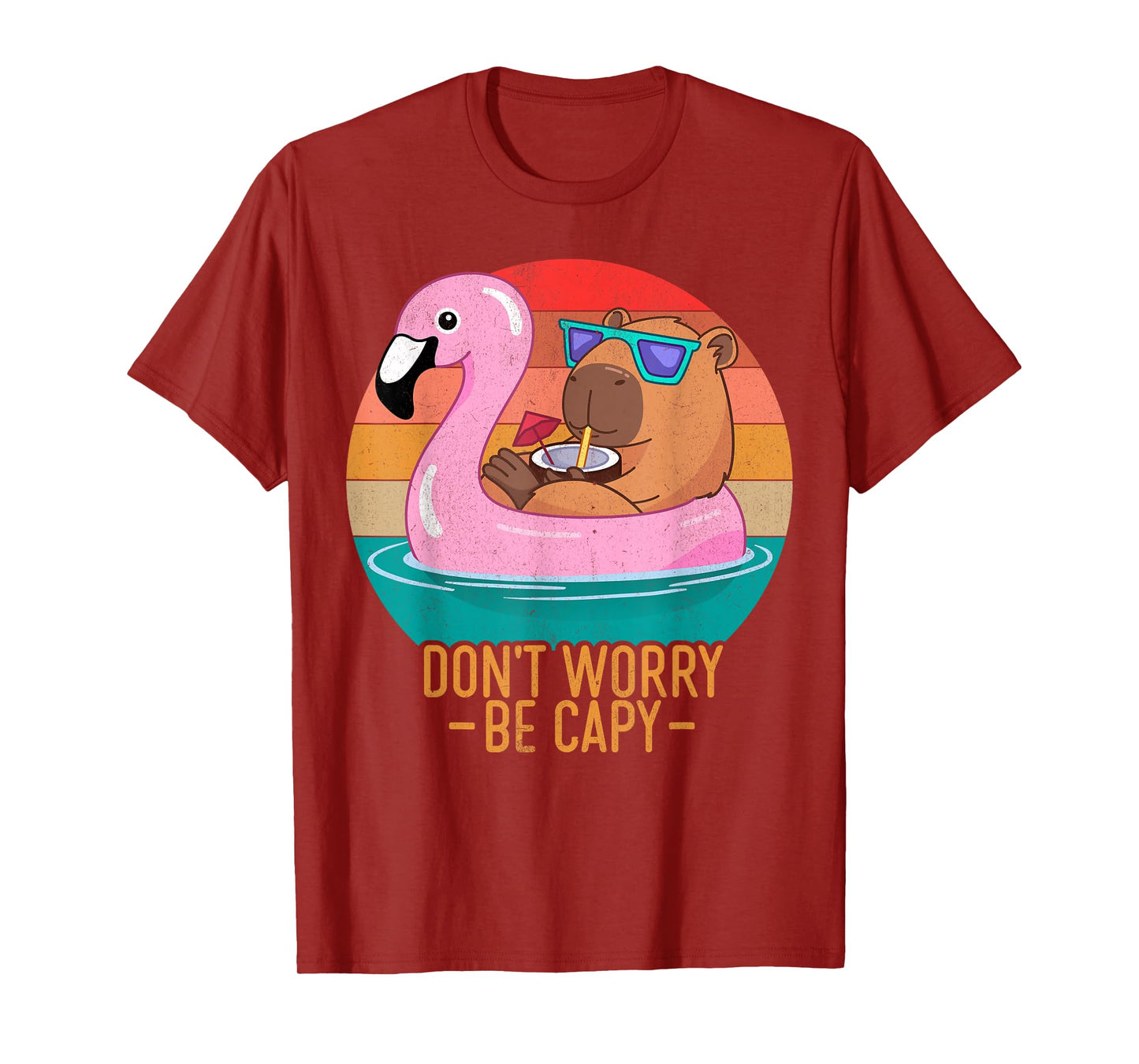Retro Dont Worry Be Capy Kids Youth Women Men Boys Capybara T-Shirt