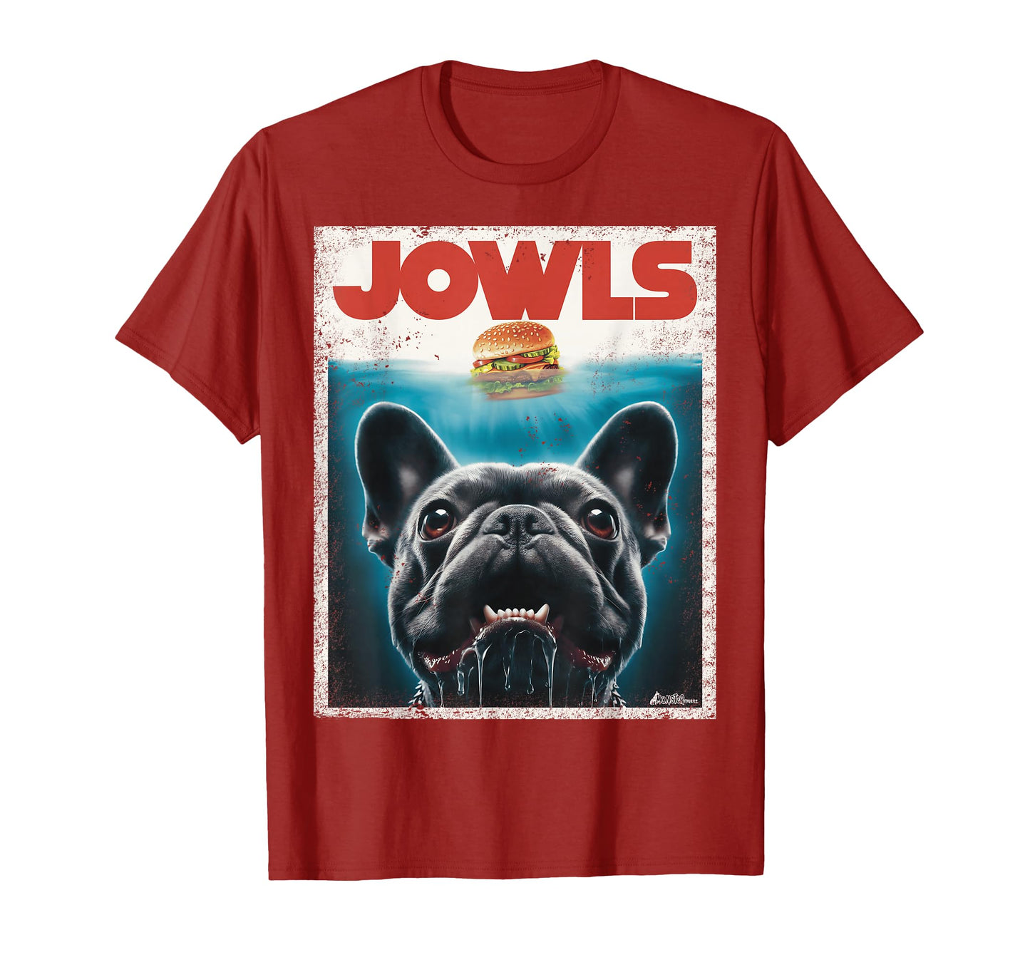 Funny Black French Bulldog Jowls Top, Frenchie Mom, Dog Dad T-Shirt