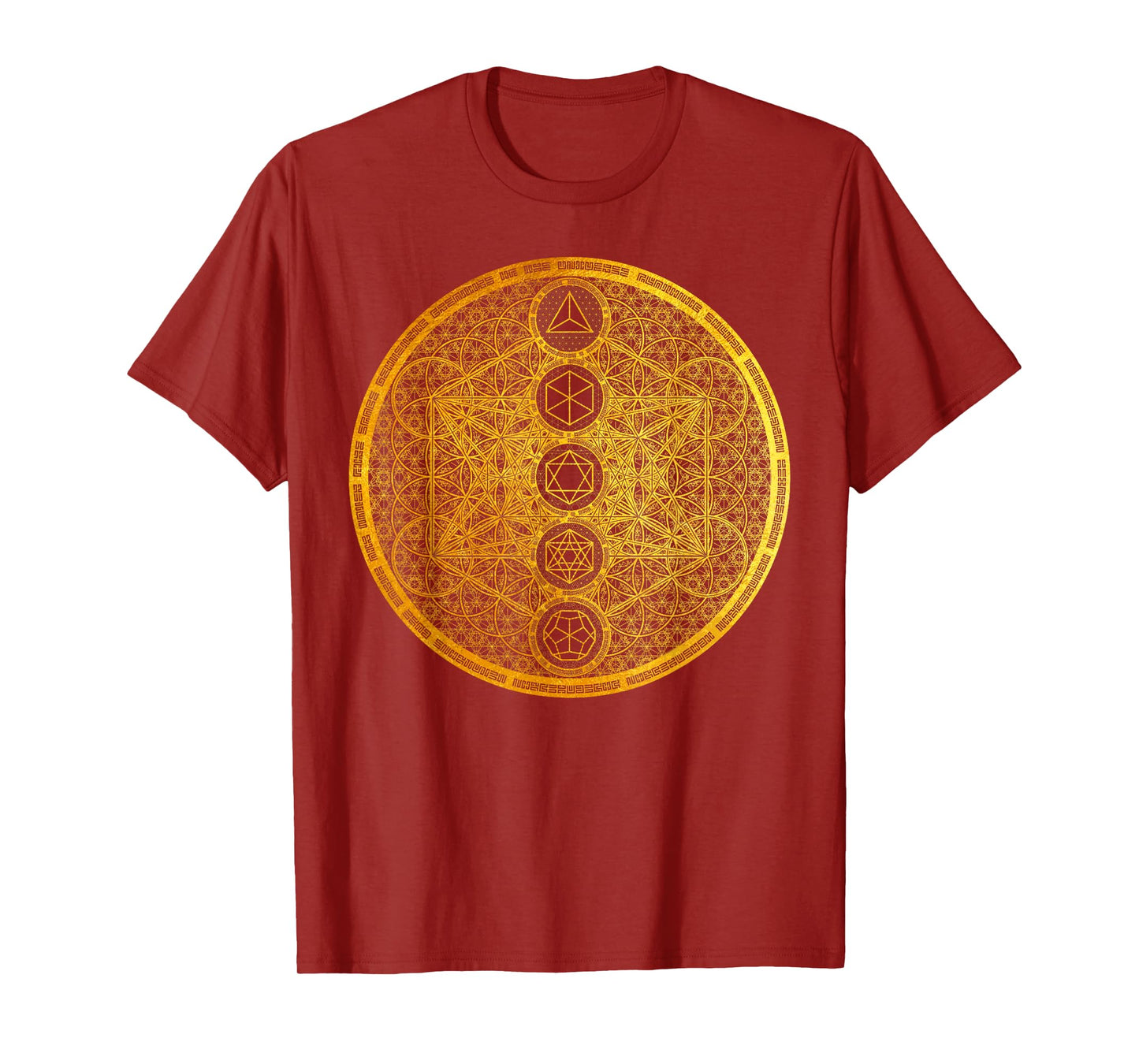 Metatron Cube Platonic Solids Sacred Geometry Metaphysics T-Shirt