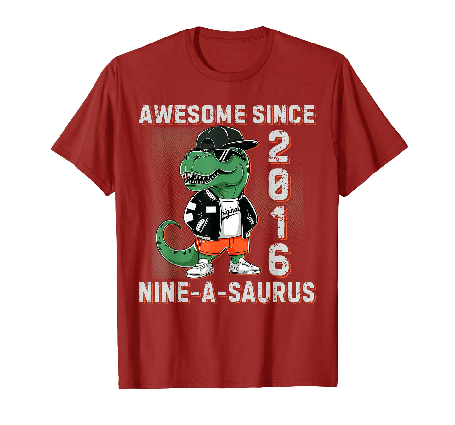 Dinosaur 9th Birthday 9 Year Old Trex A Saurus Boy Girl Kids T-Shirt