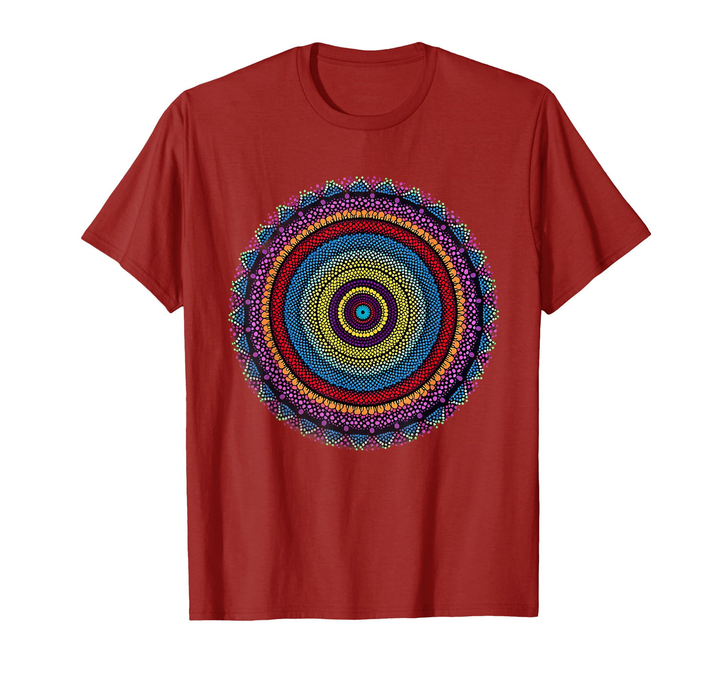 Vibrant Mandala 2024 Creative Dot Art Design T-Shirt