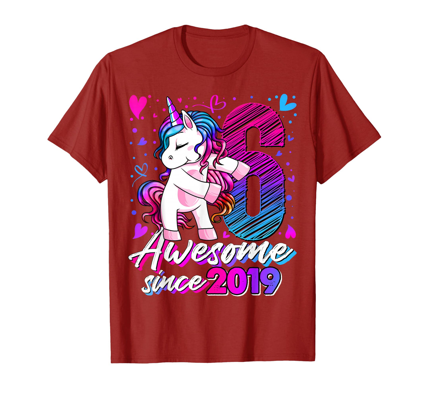 6 Year Old Unicorn Gifts For Girls 6th Birthday Girl Party T-Shirt