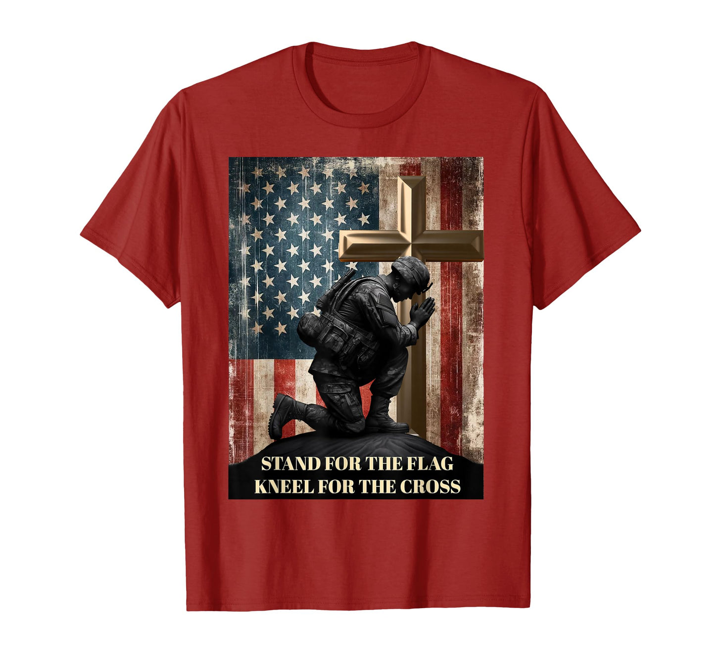 I Stand For The Flag And Kneel For The Cross US Flag USA T-Shirt
