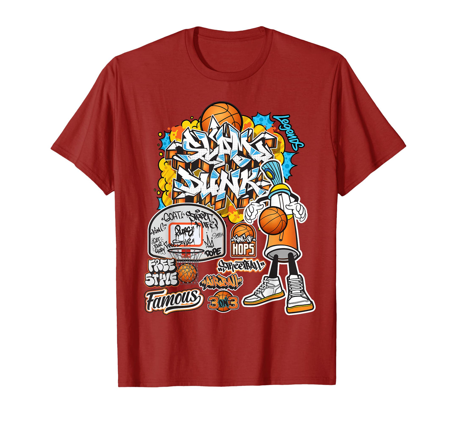 Cool Basketball Graffiti Style Illustration Graphic Designs T-Shirt