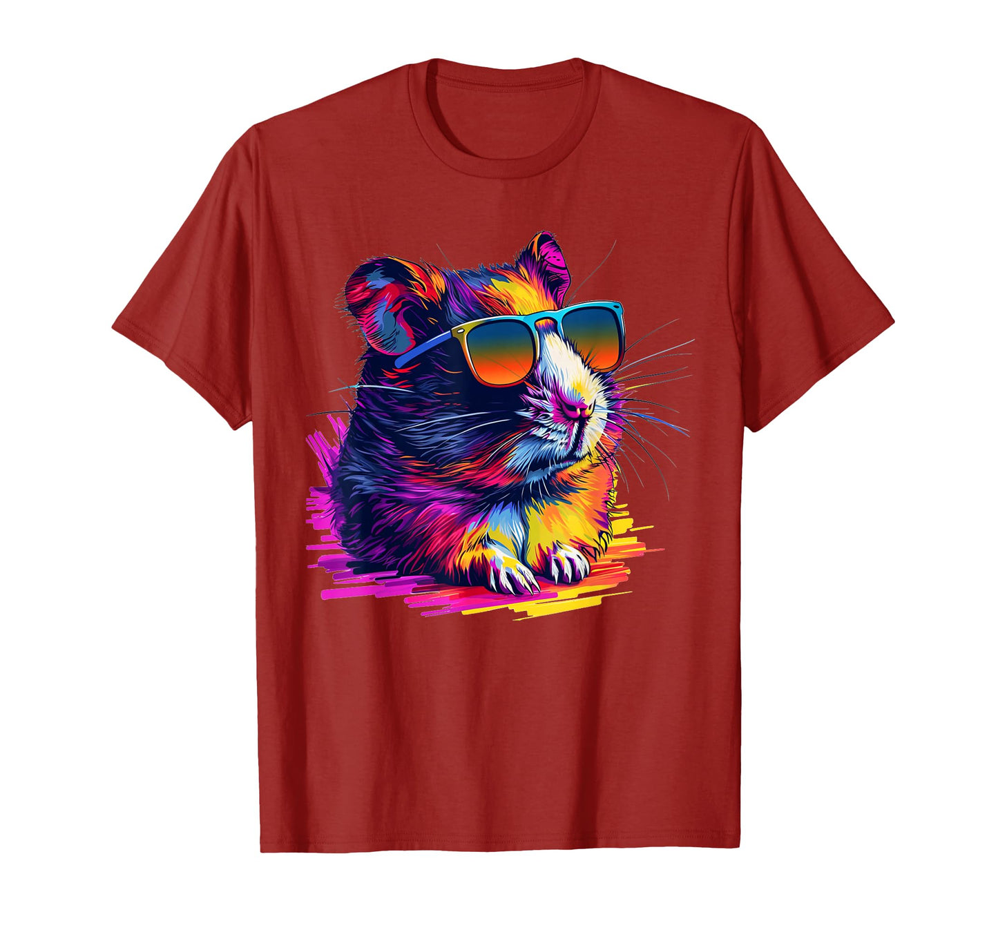 Cool looking hamster with multicolor sunglasses outfit T-Shirt