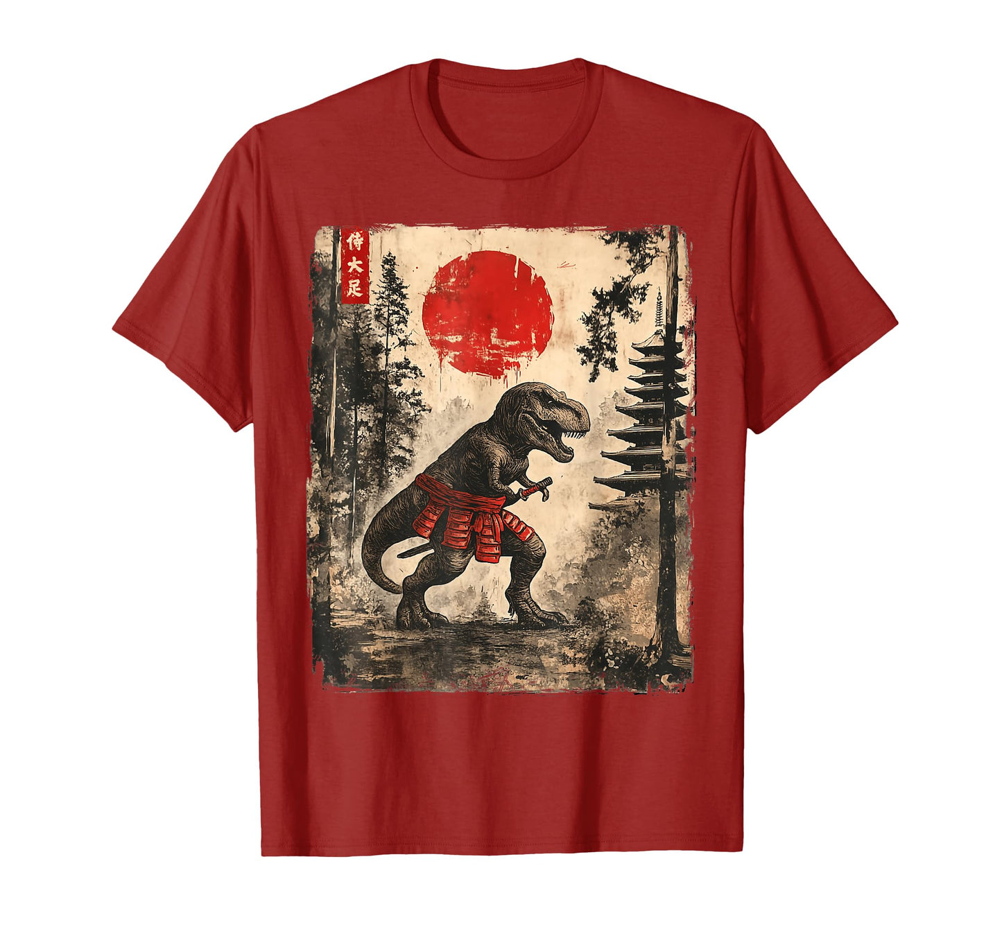 Samurai T-Rex Japanese Dinosaus Funny DIno Gifts Graphic Art T-Shirt